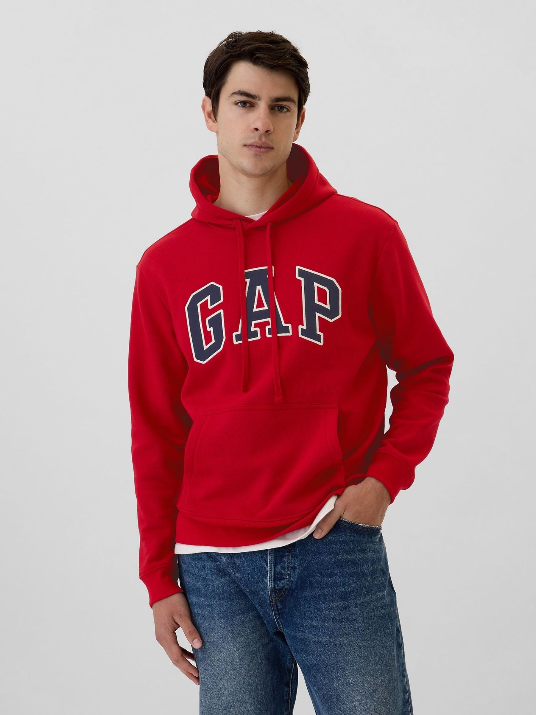 Red Relaxed Logo Hoodie (H13999) | £35