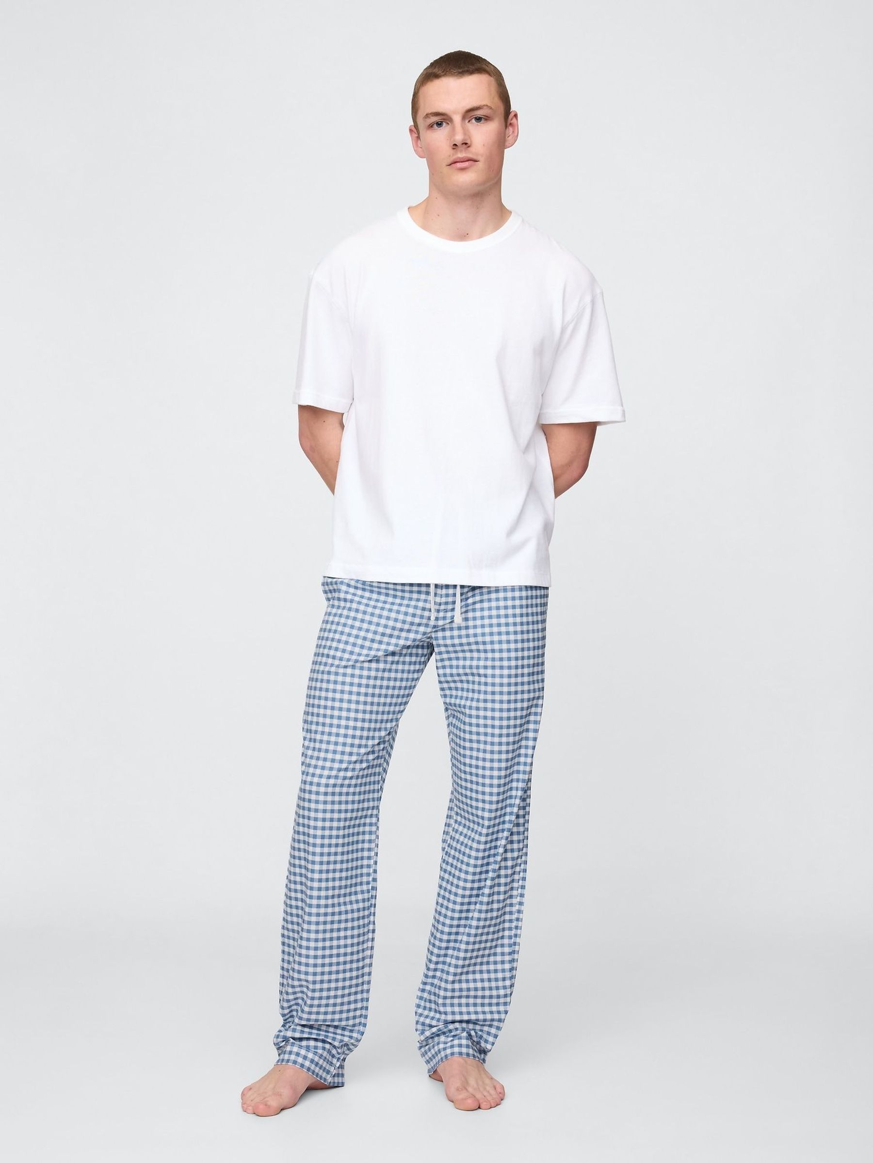 Blue Check Adult Pyjama Trousers (H14000) | £30
