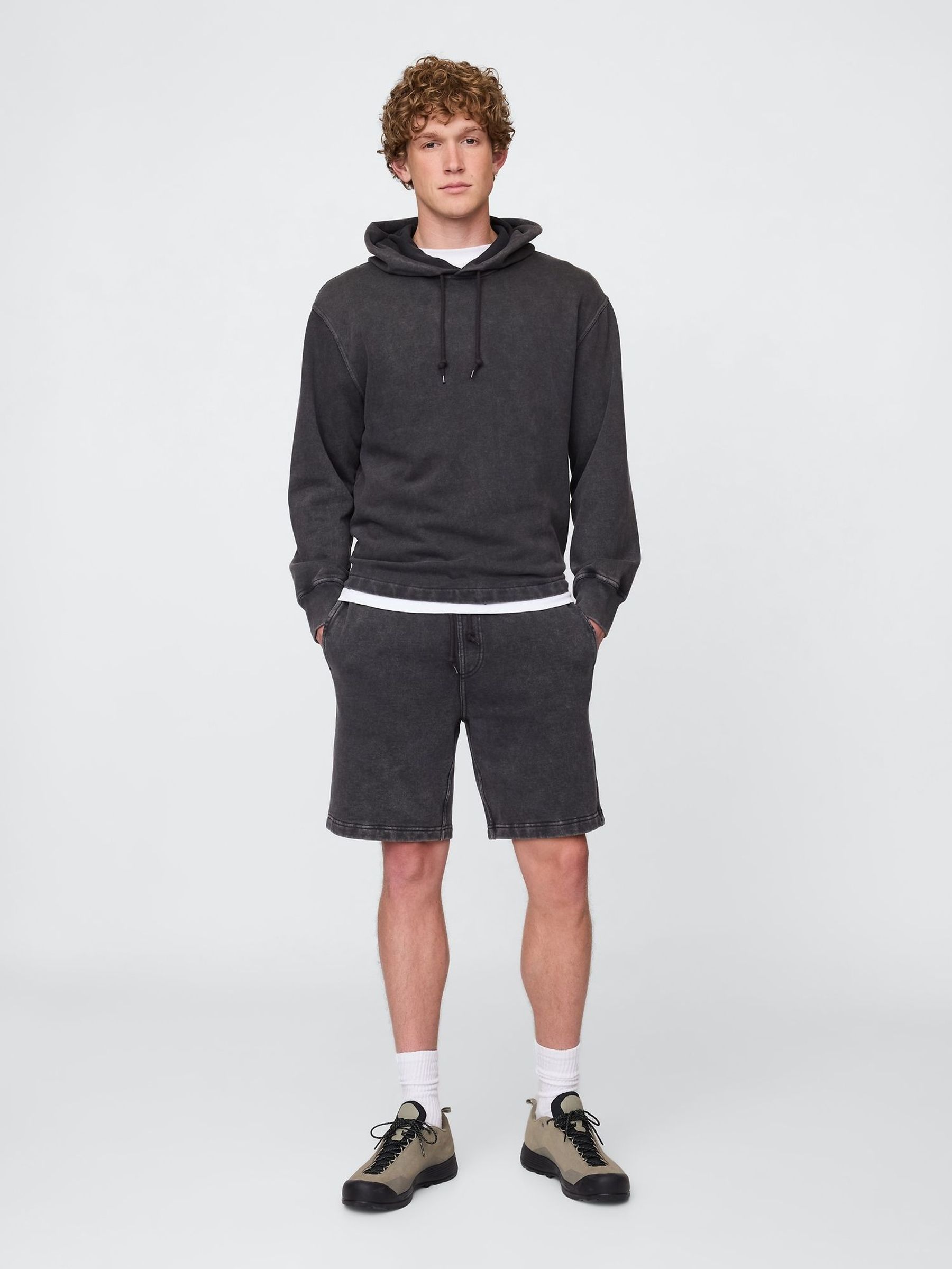 Washed Black Relaxed Sweat Shorts (H14006) | £55