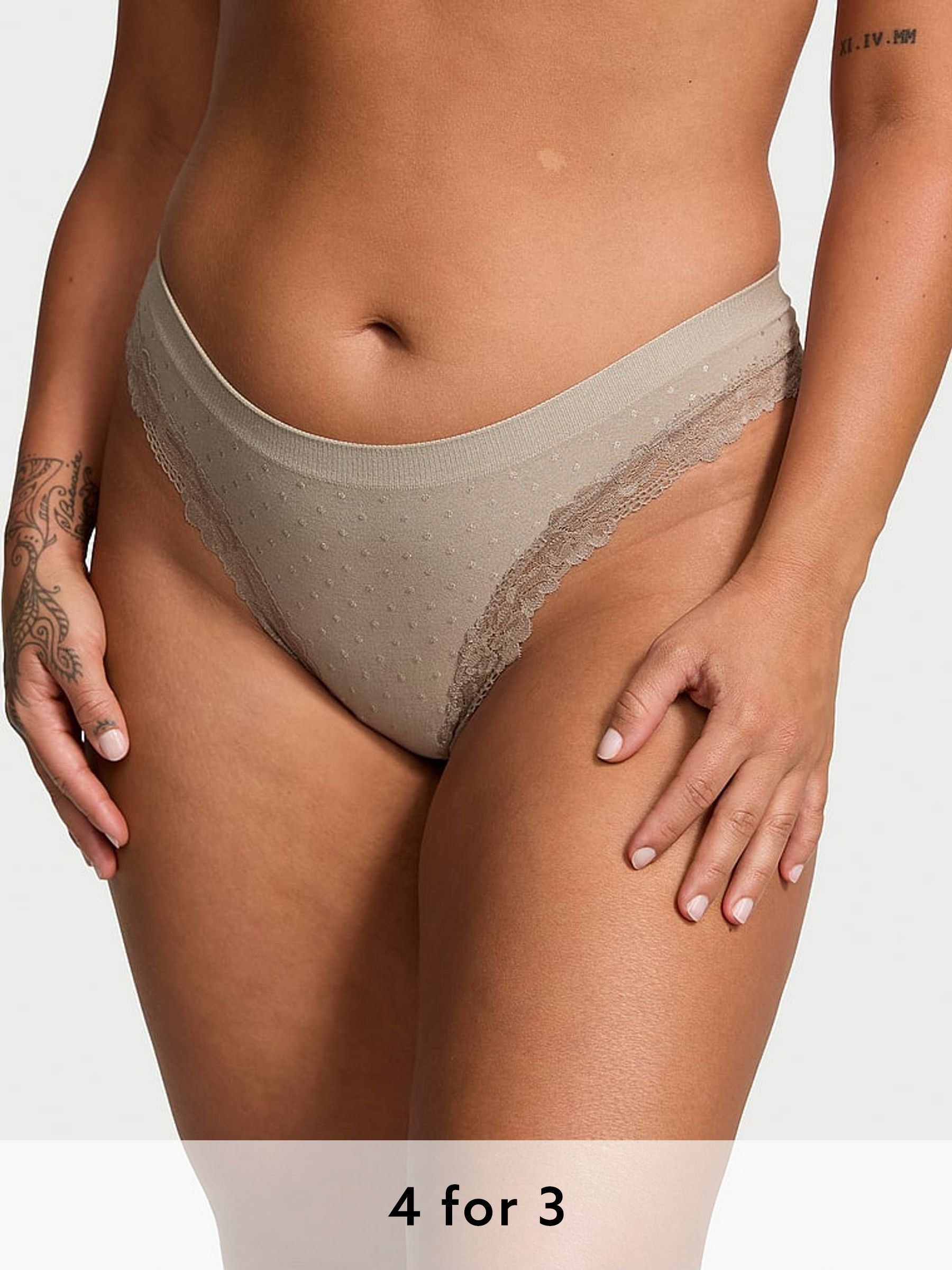 Turtle Dove Grey Thong Knickers (H14216) | £9