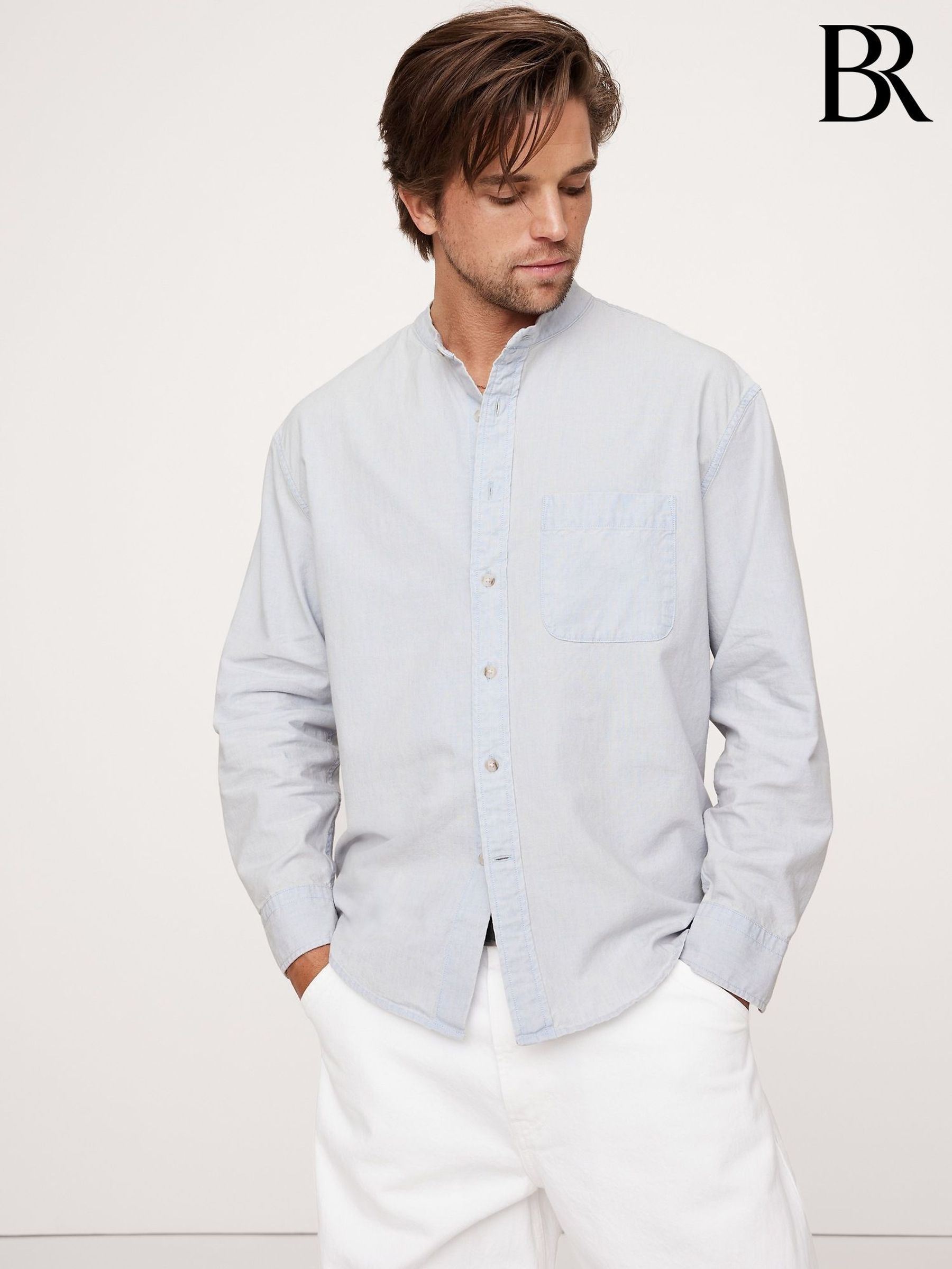 Banana Republic Blue Relaxed-Fit Chambray Shirt (H14412) | £63
