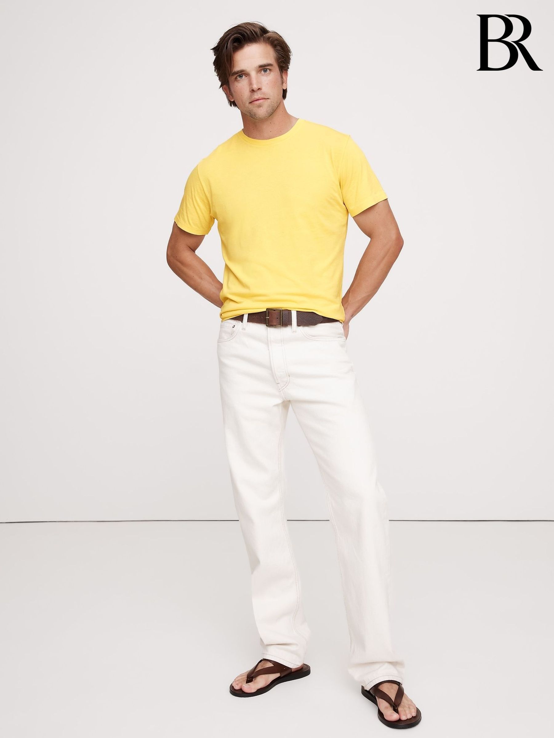 Banana Republic Yellow Lightweight Cotton Crew-Neck T-Shirt (H14413) | £35