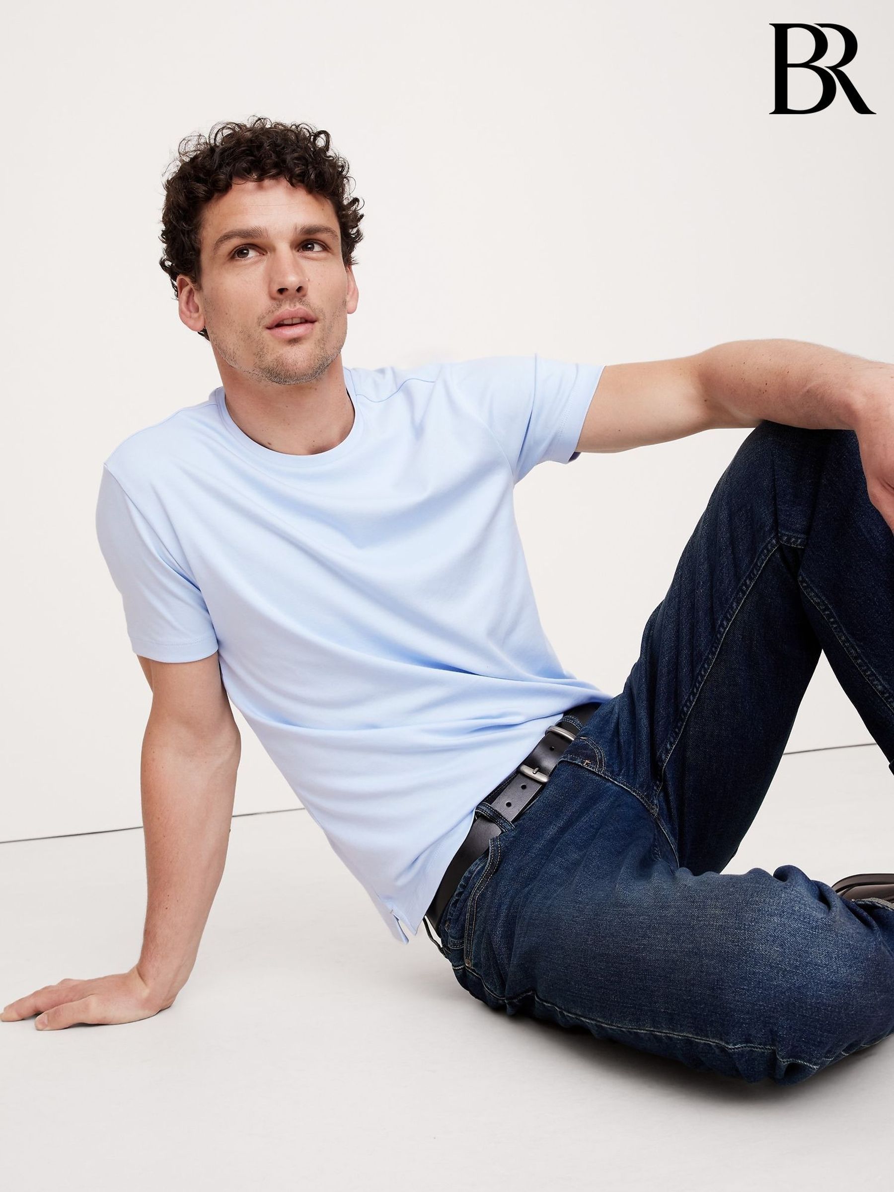 Banana Republic Blue Luxury-Touch T-Shirt (H14419) | £40