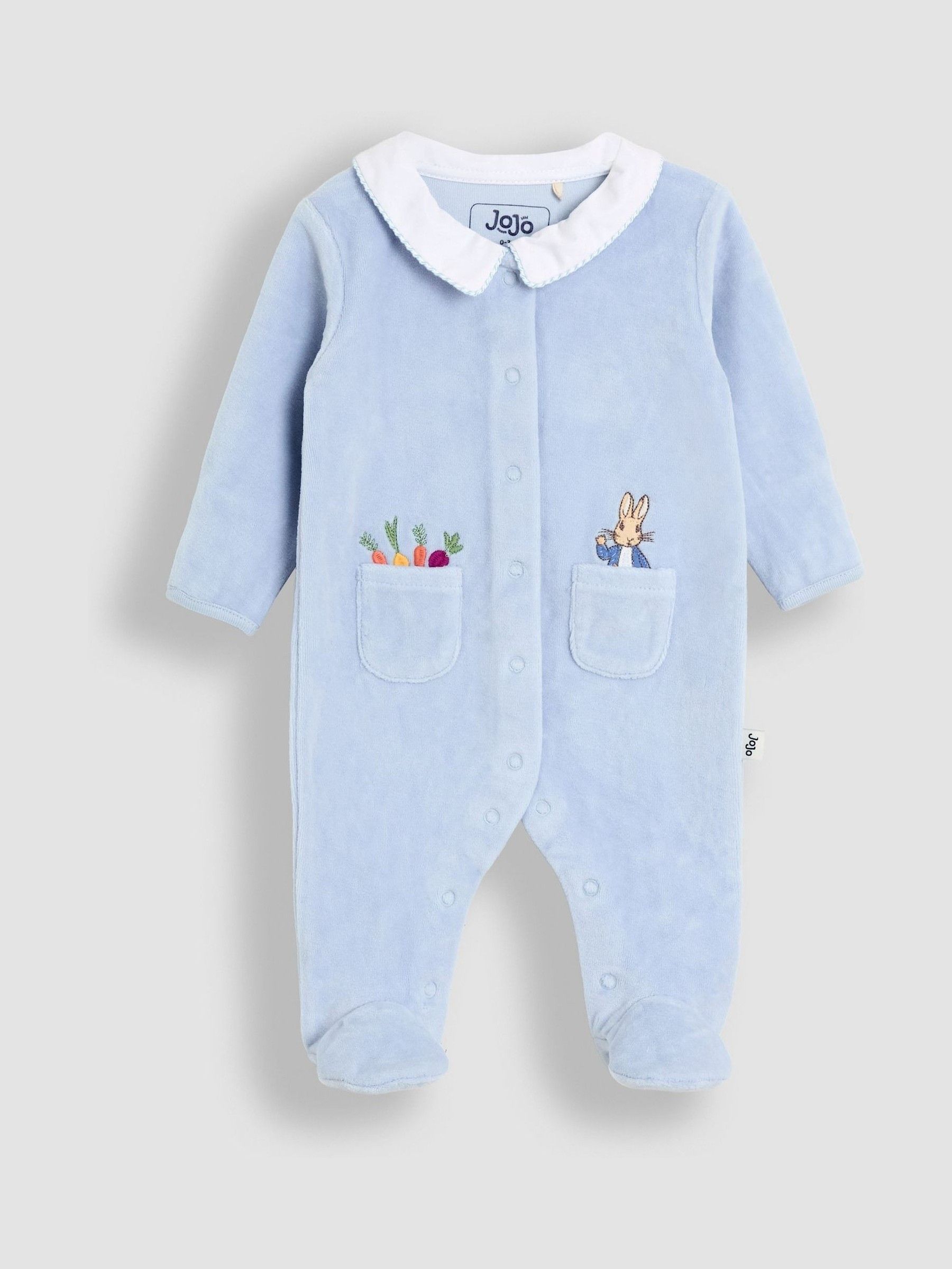 Blue Peter Rabbit Velour Footed All-In-One (H14605) | £26