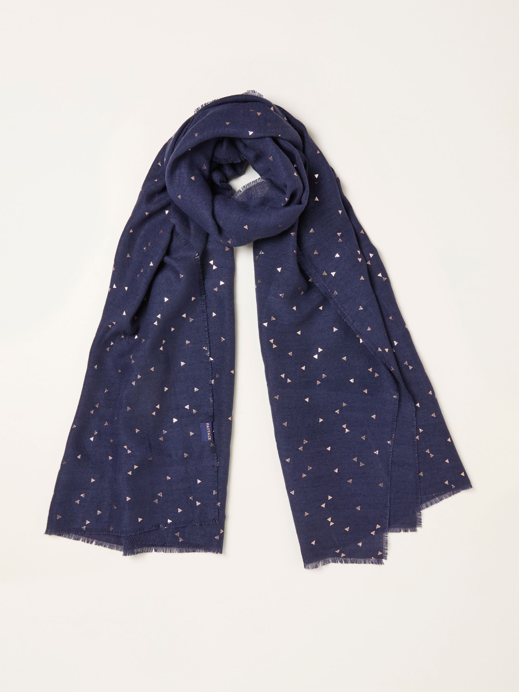 Navy Triangle Foil Print Scarf (H15271) | £29.50