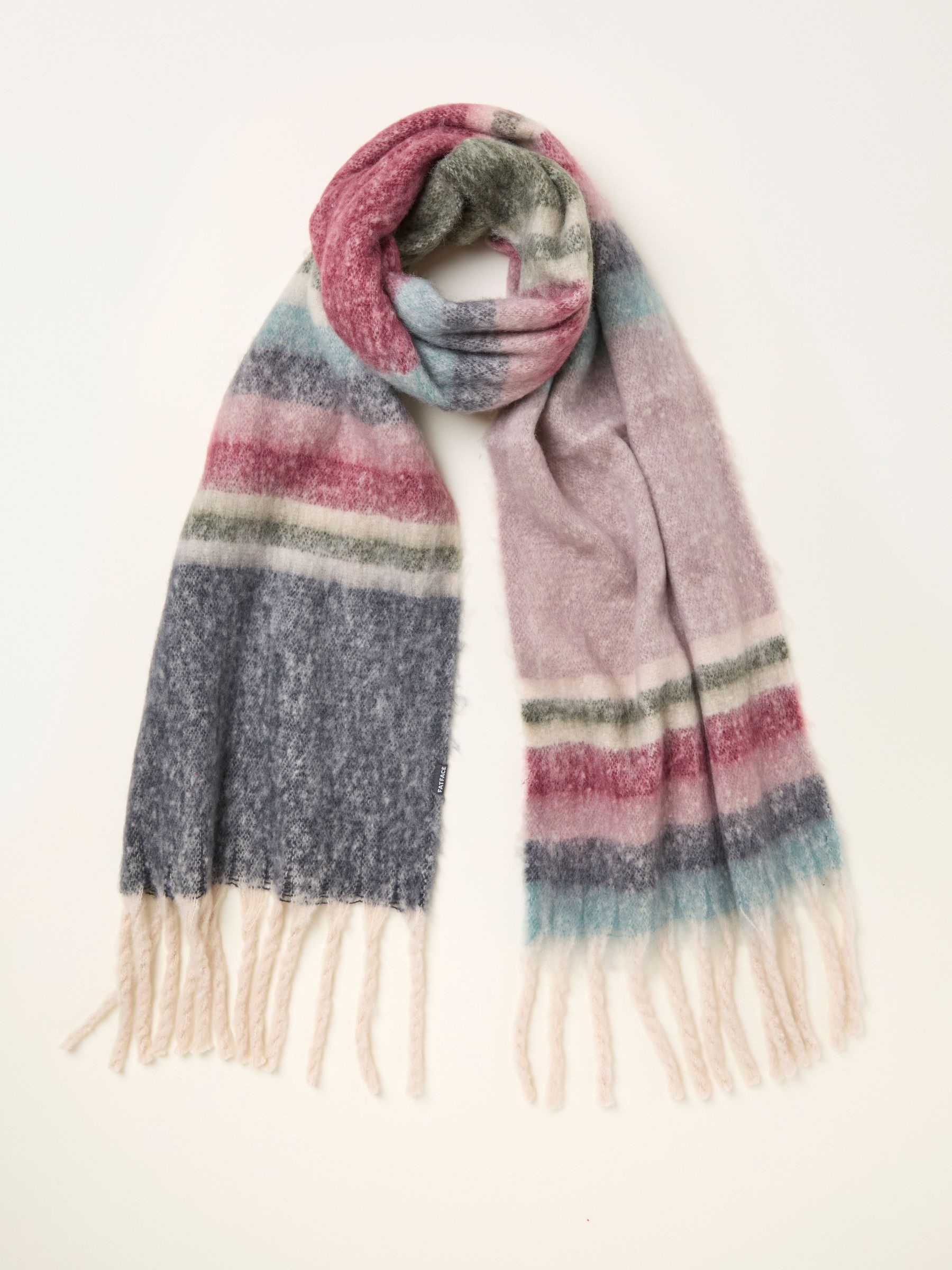 Elle Pink Stripe Scarf (H15277) | £35
