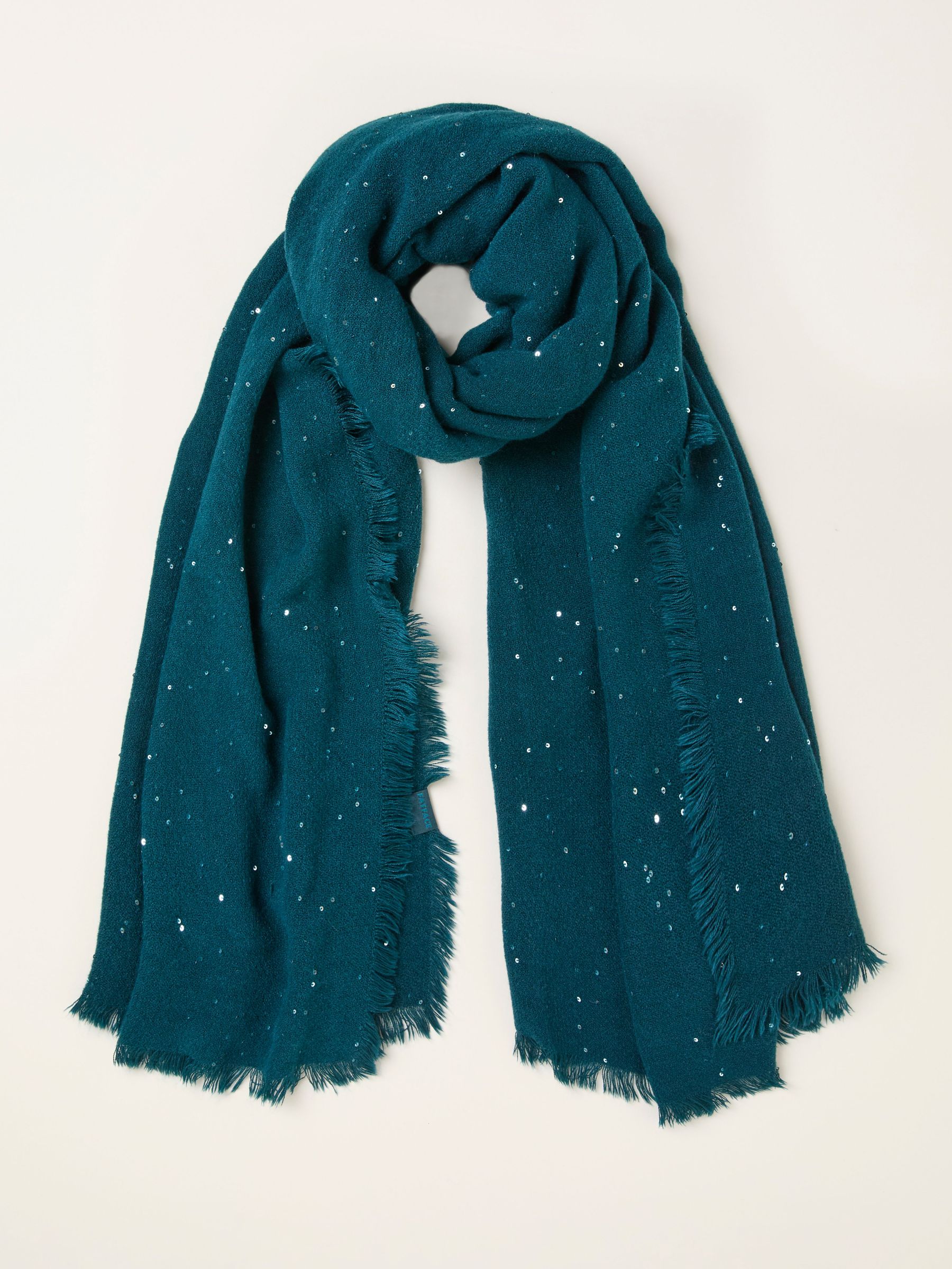 Teal Blue Sequin Scarf (H15280) | £29.50