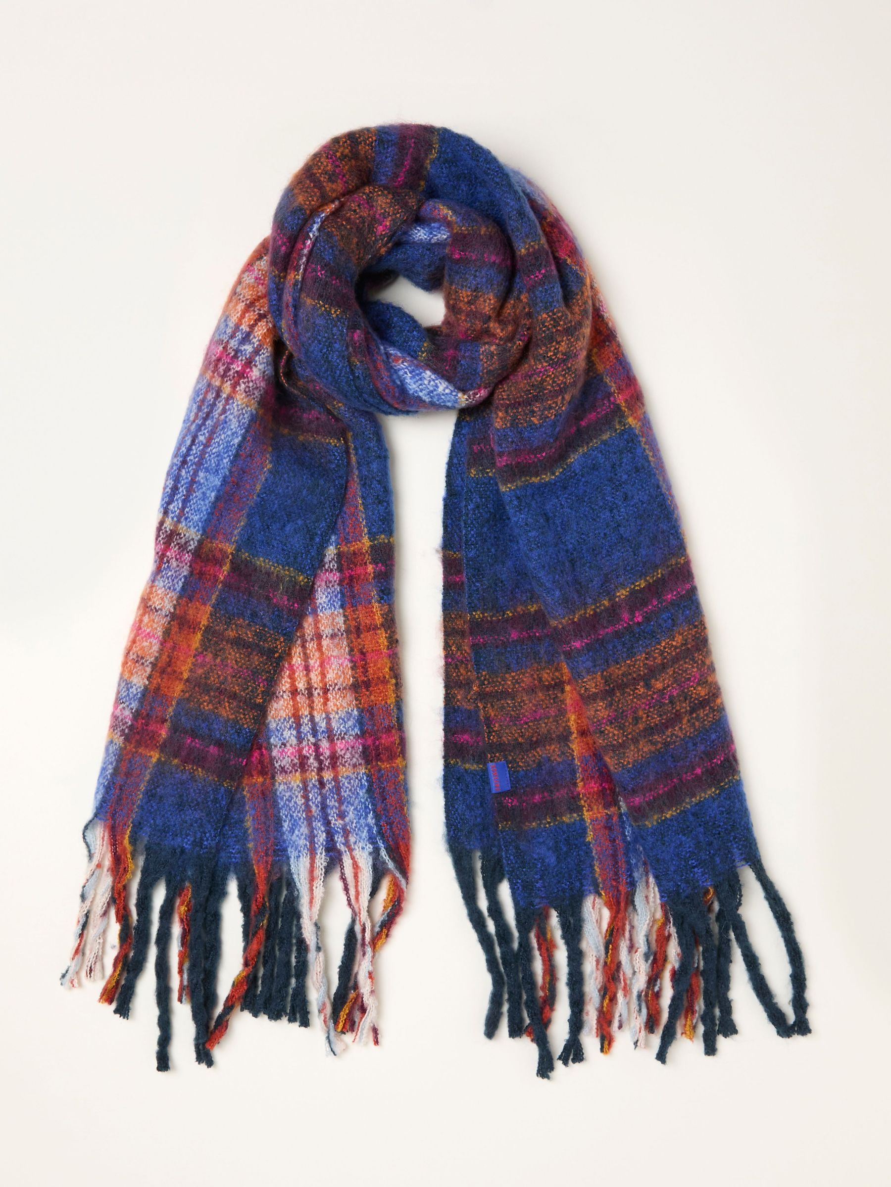 Cobalt Blue Jazz Check Scarf (H15284) | £35
