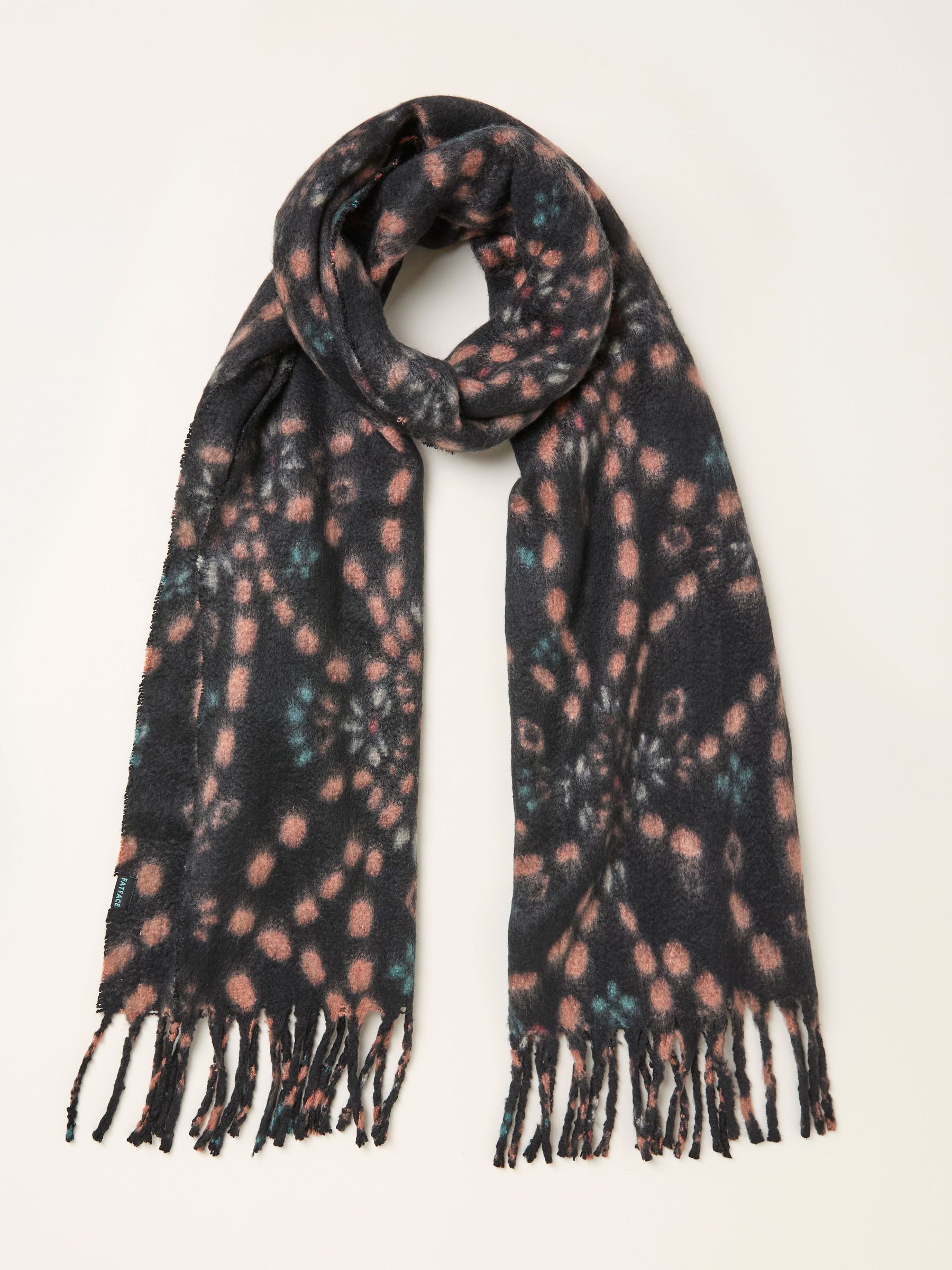 Black Printed Midweight Scarf (H15291) | £35