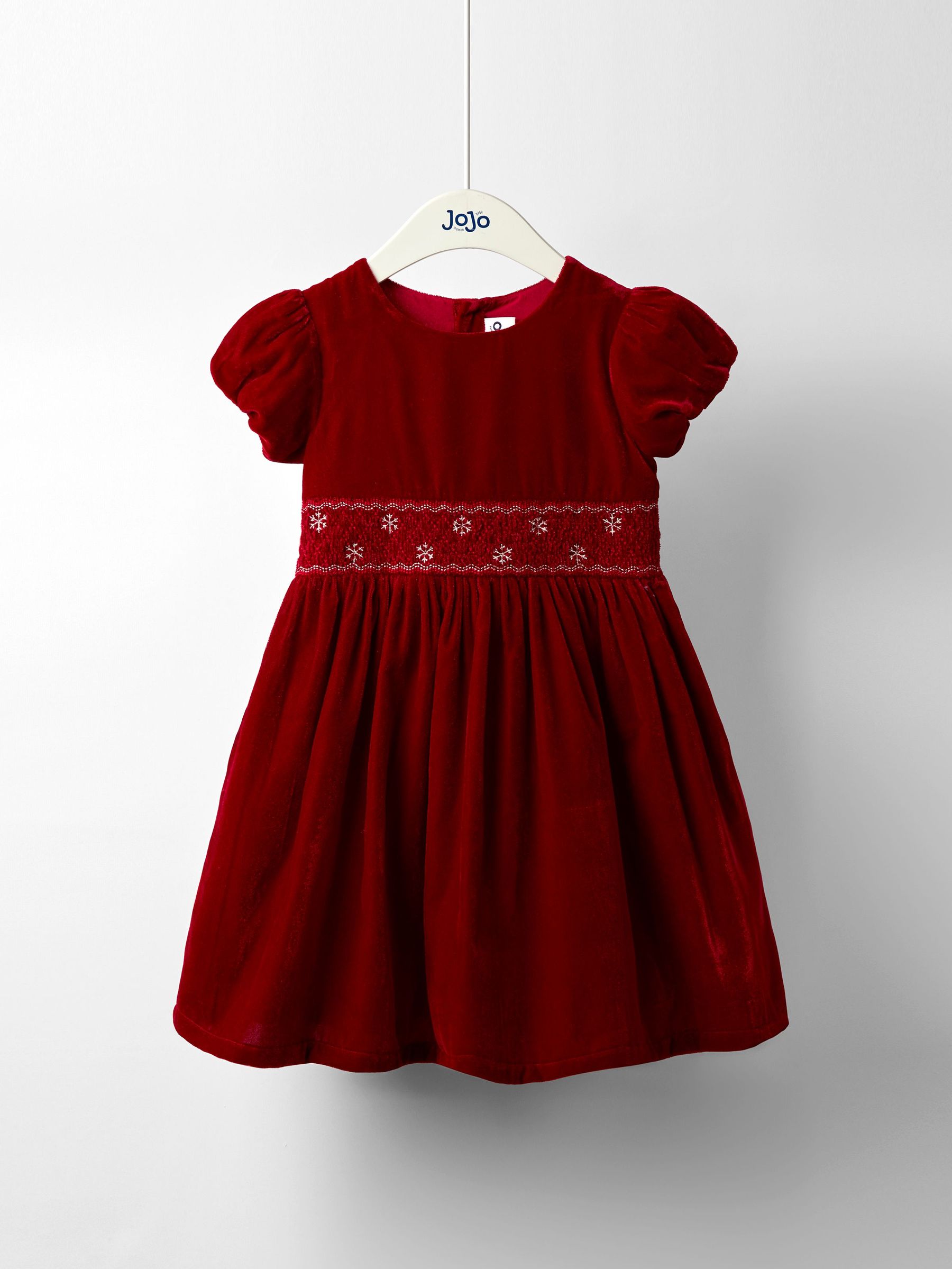 Red Smock Waist Velvet Party Dress (H15841) | £36 - £42