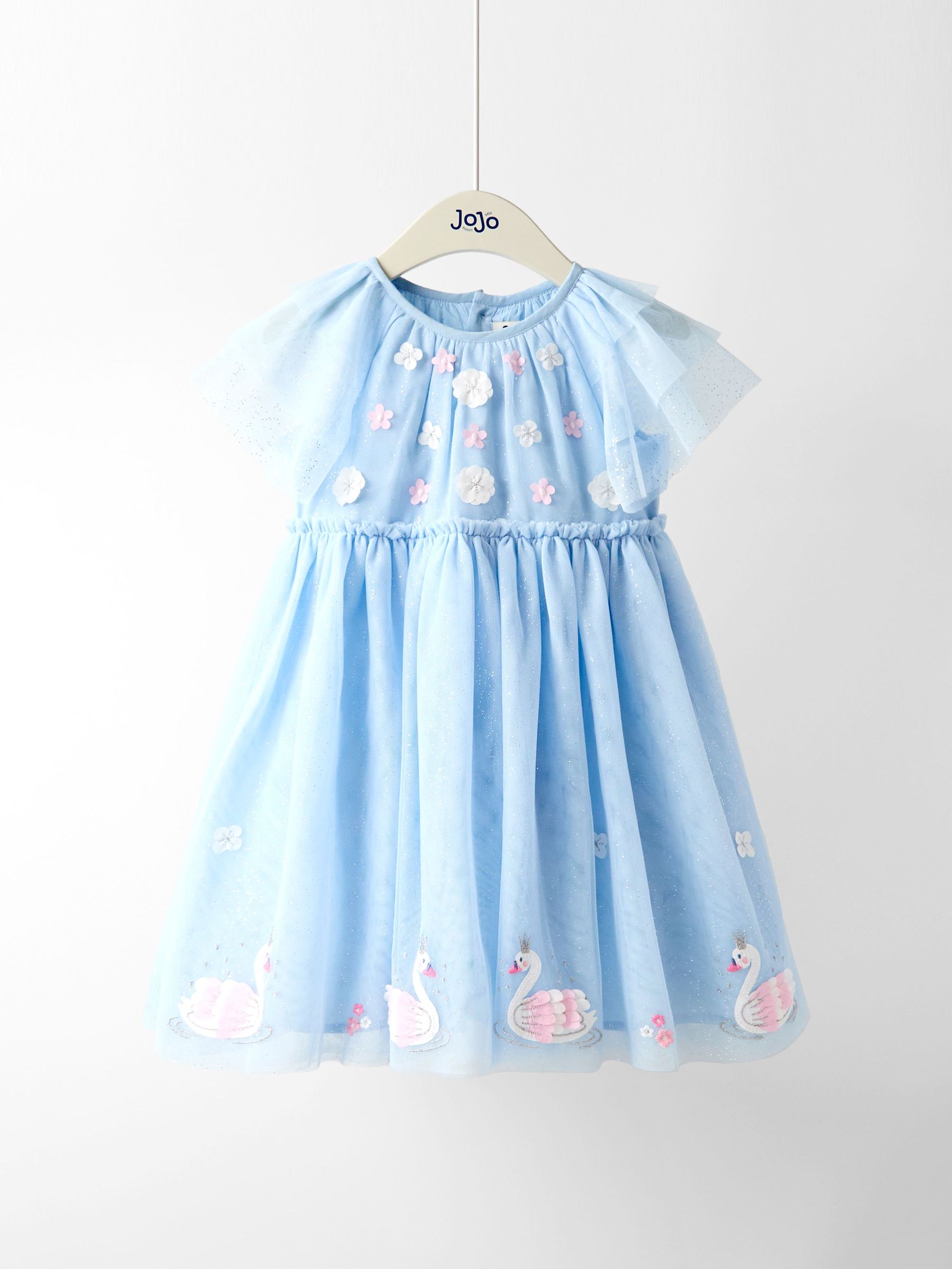 Blue Swan Appliqué Tulle Party Dress (H15852) | £36 - £42