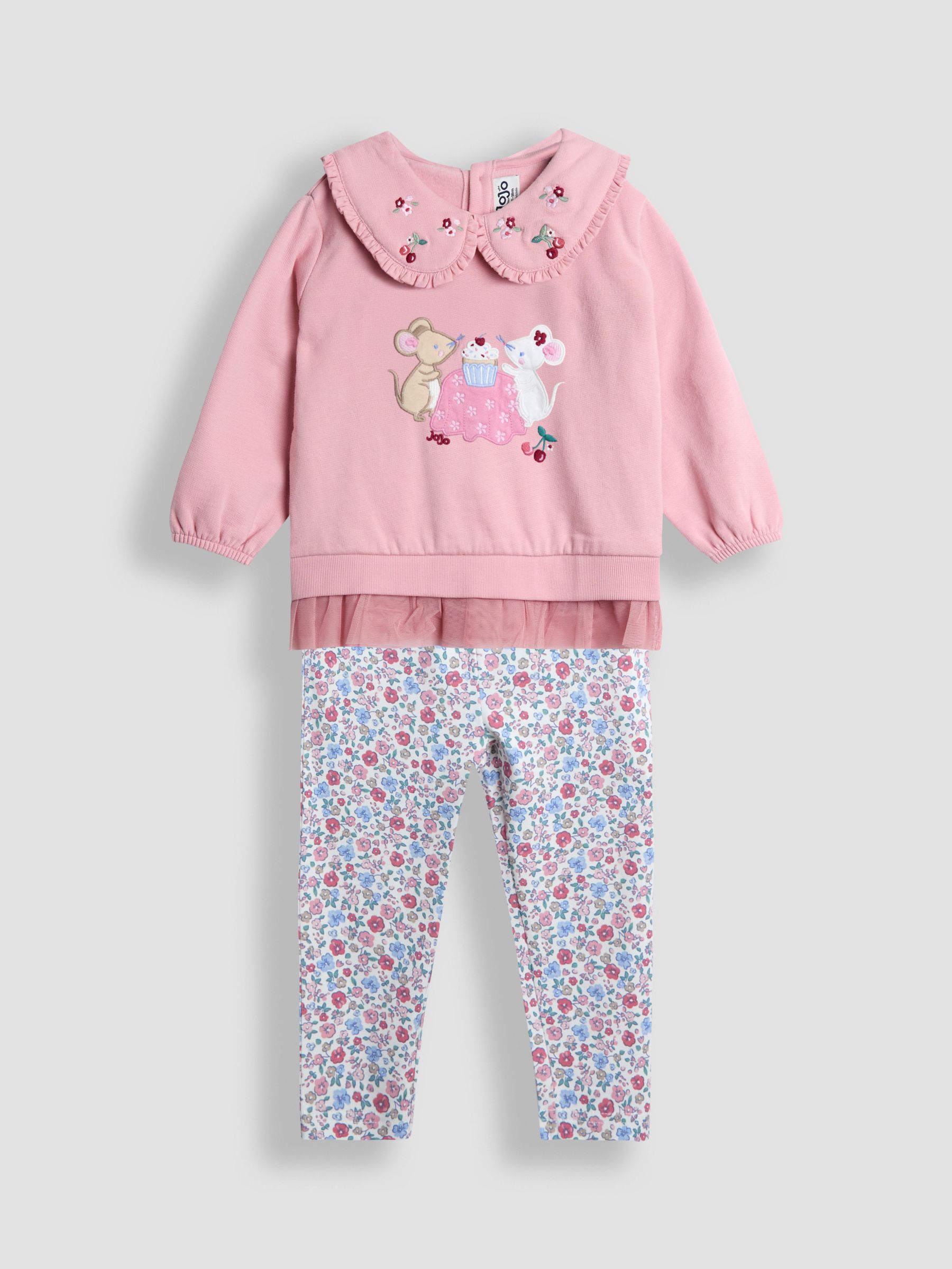 Pink Light Appliqué Tulle Sweatshirt & Legging Set (H15862) | £30 - £34