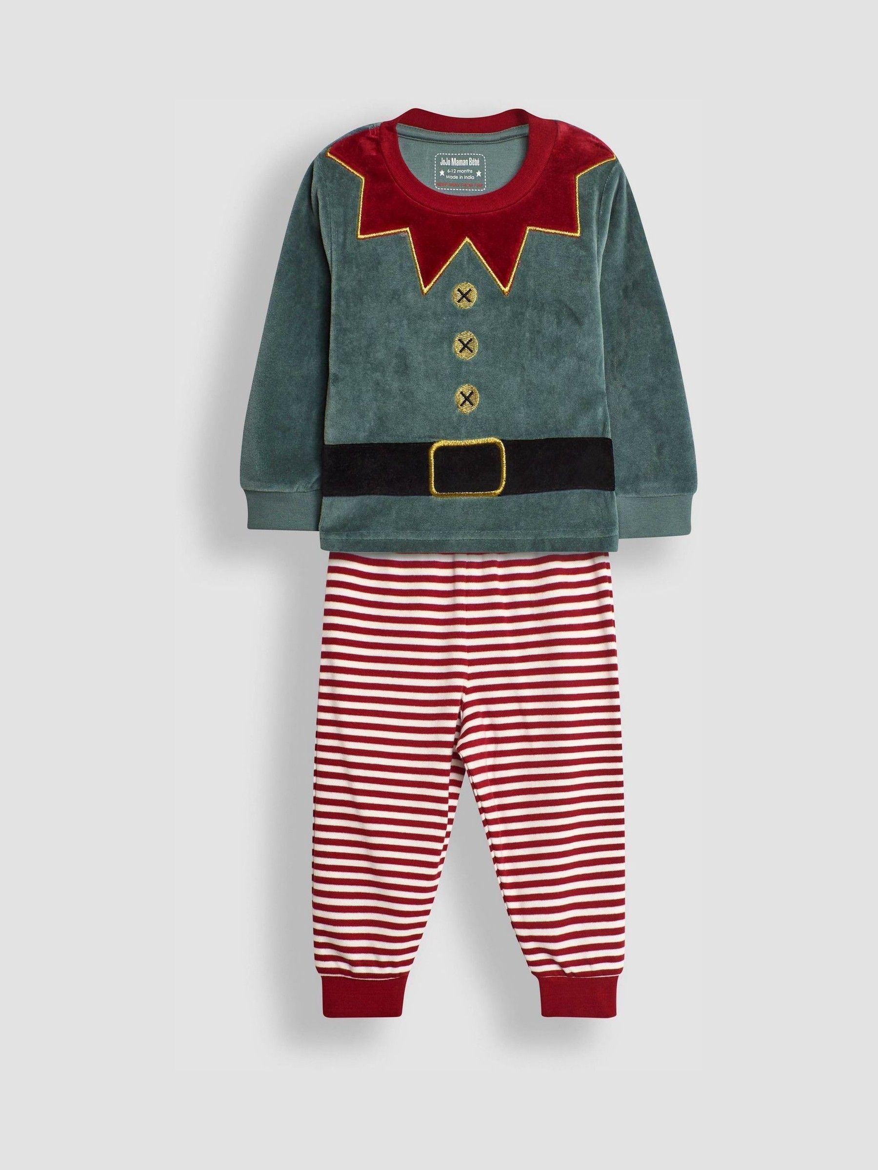 Red Christmas Elf Jersey Pyjamas (H15864) | £23