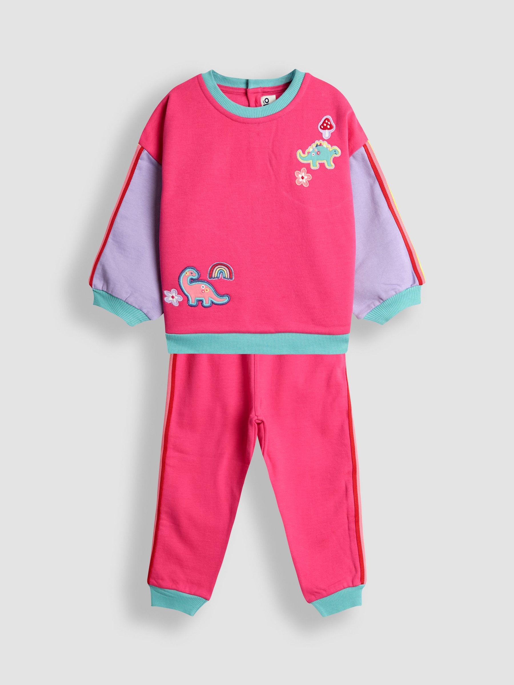 Fucshia Dino Sweatshirt & Joggers Set (H15866) | £30 - £36