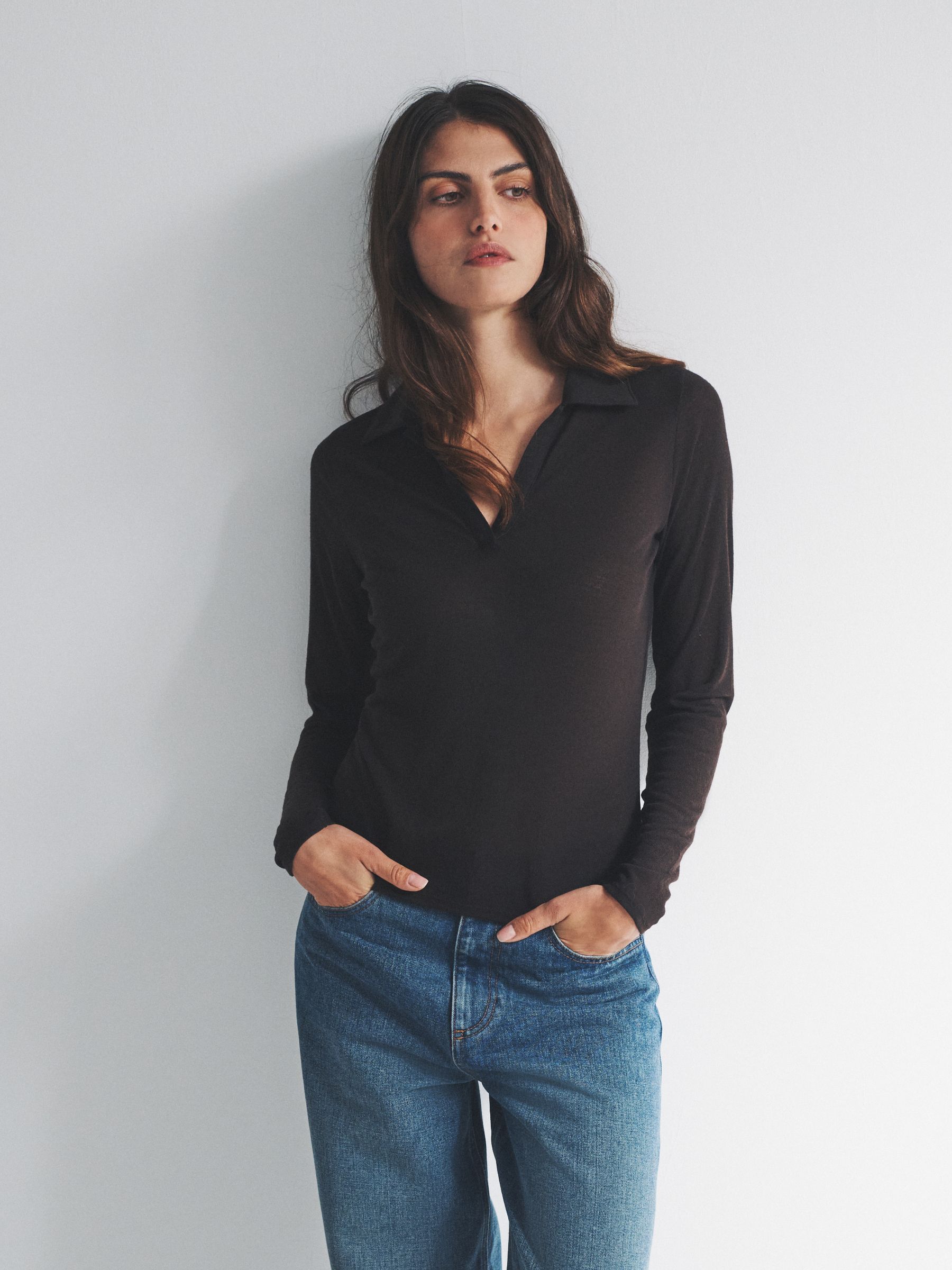 3 Pack Sheer Open Collar Tops (H16479) | £24
