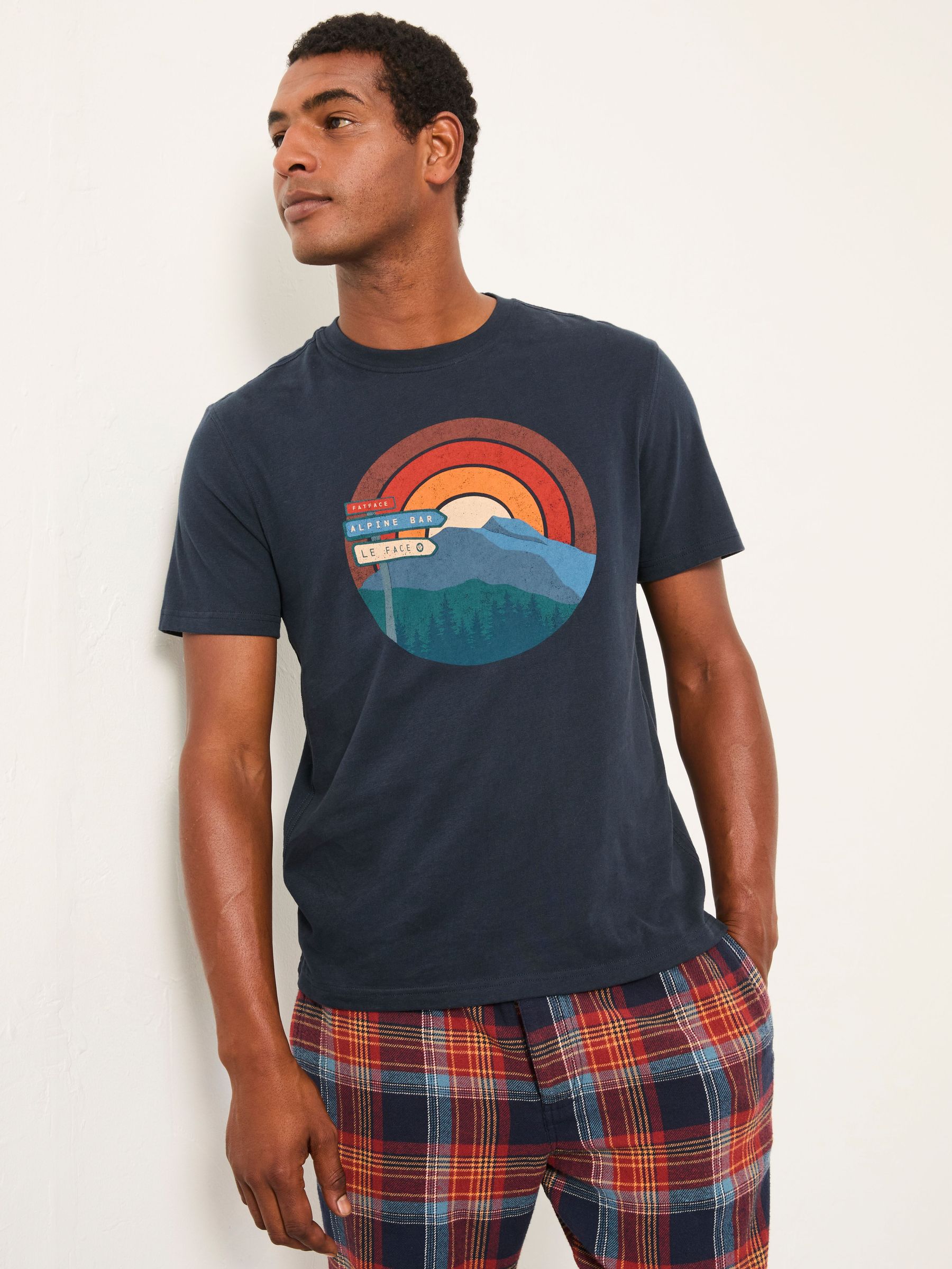 Navy Alpine Sunset Graphic T-Shirt (H16883) | £28