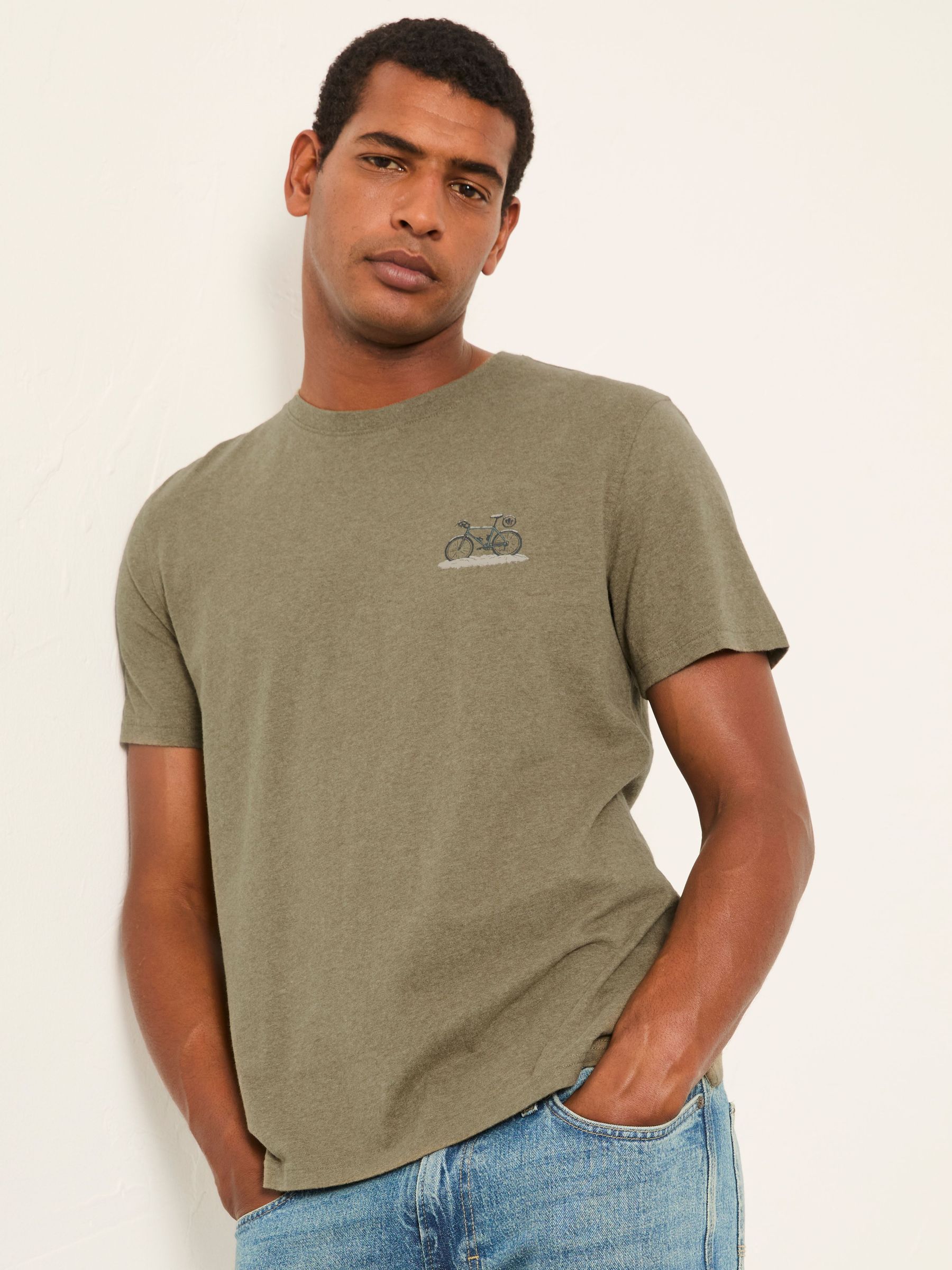 Khaki Green Snow Bike Graphic T-Shirt (H17048) | £28