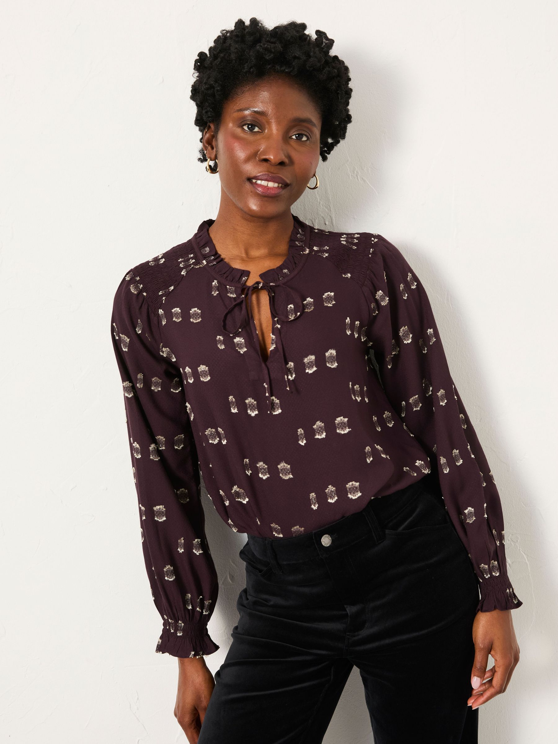 Lucy Black Metallic Blouse (H17097) | £52