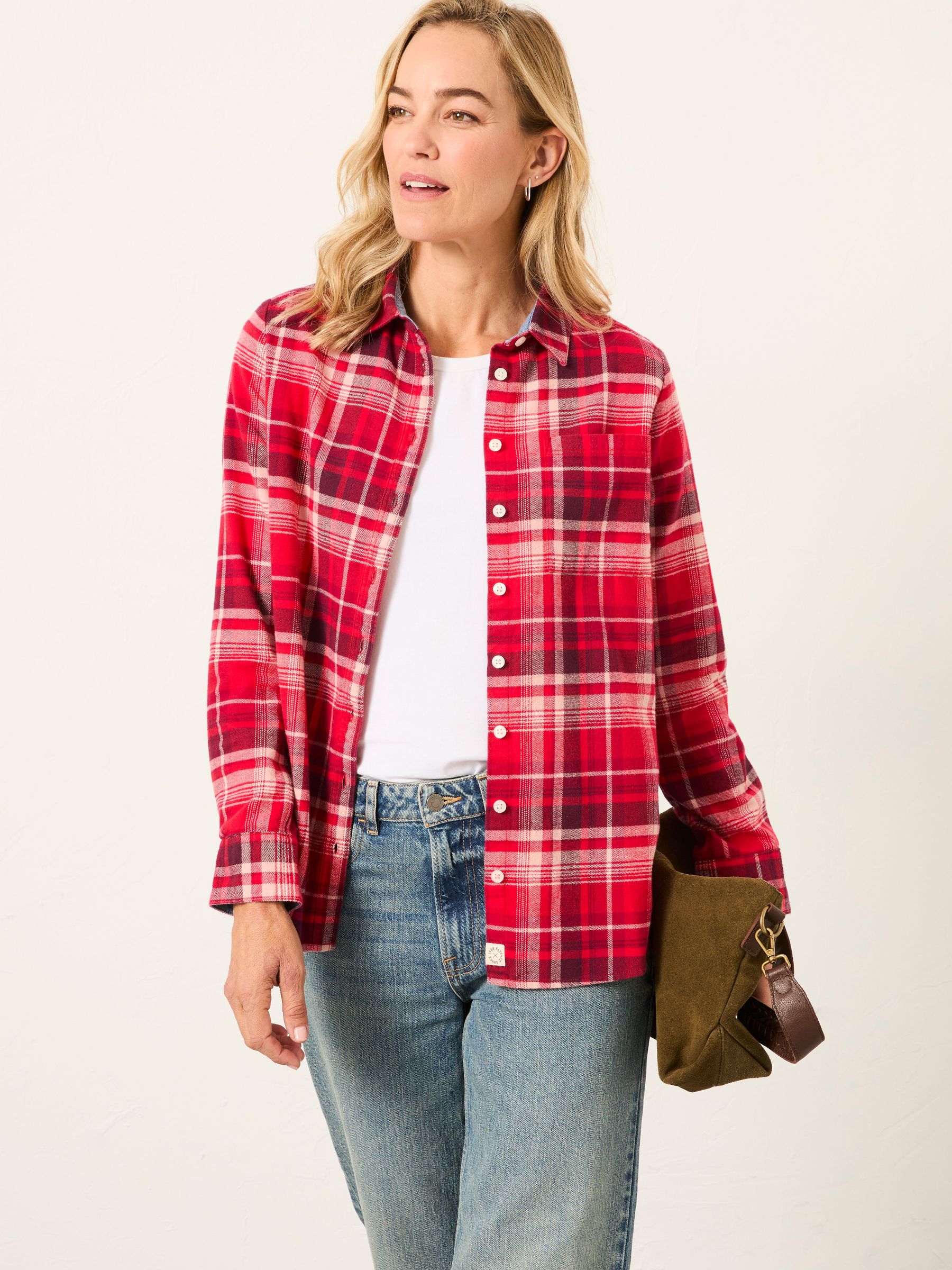 Olivia Red Check Shirt (H17098) | £49.50