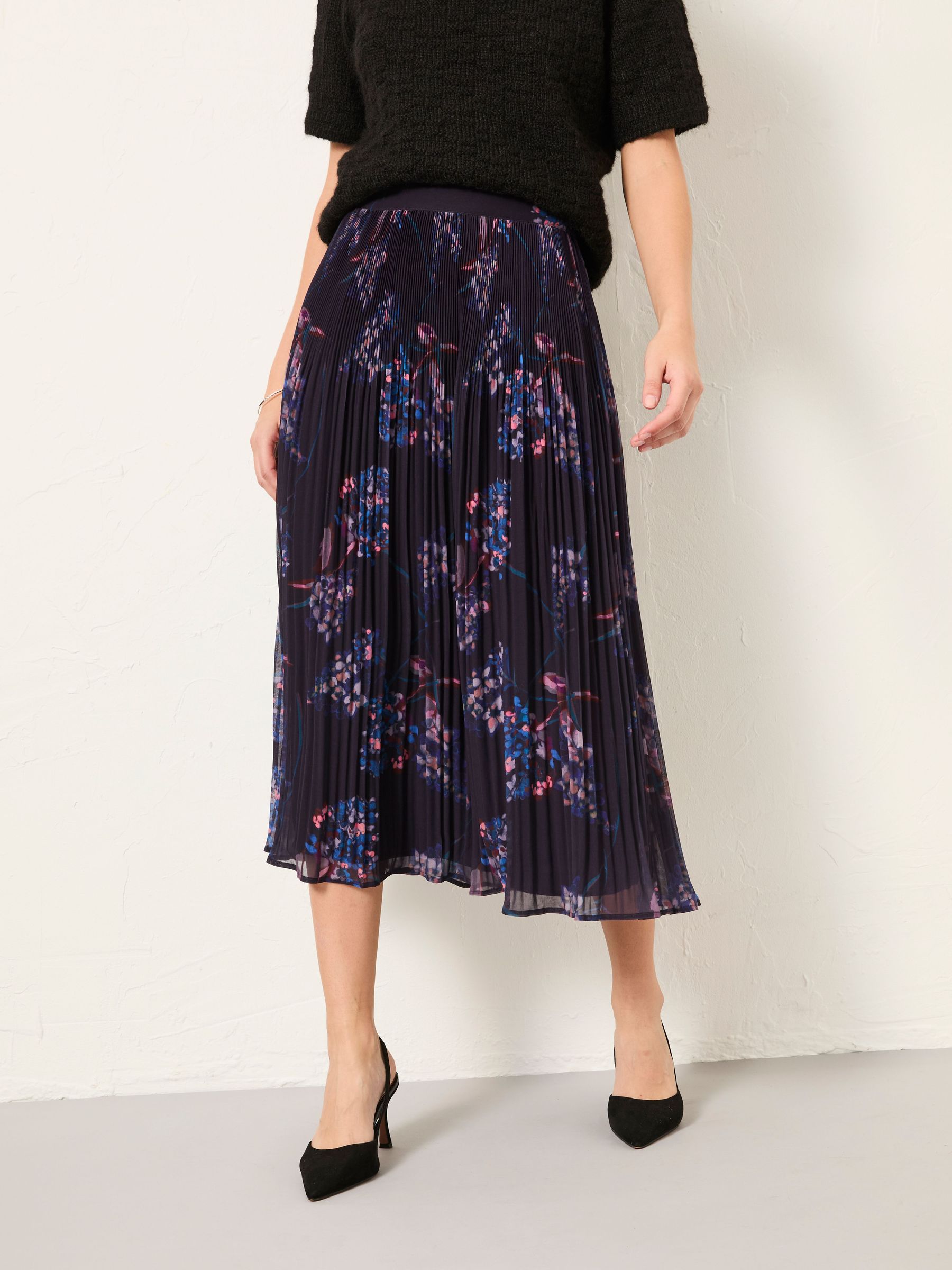 Paignton Dark Purple Heritage Floral Maxi Skirt (H17141) | £60