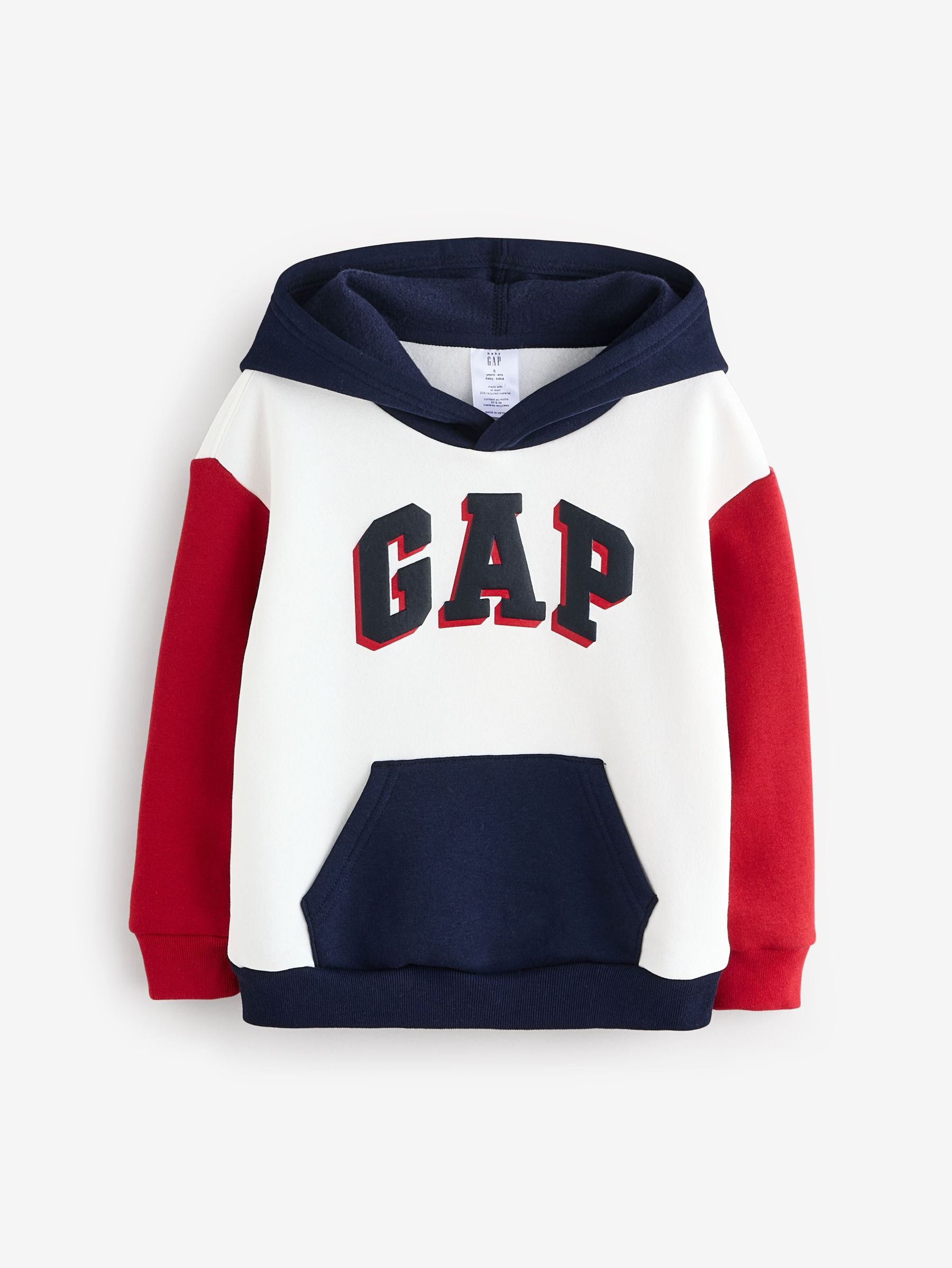 White Logo Colourblock Hoodie (H17275) | £18