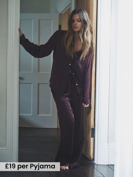 Navy Spot/Berry 2 Pack Satin Pyjamas Set (H17289) | £38