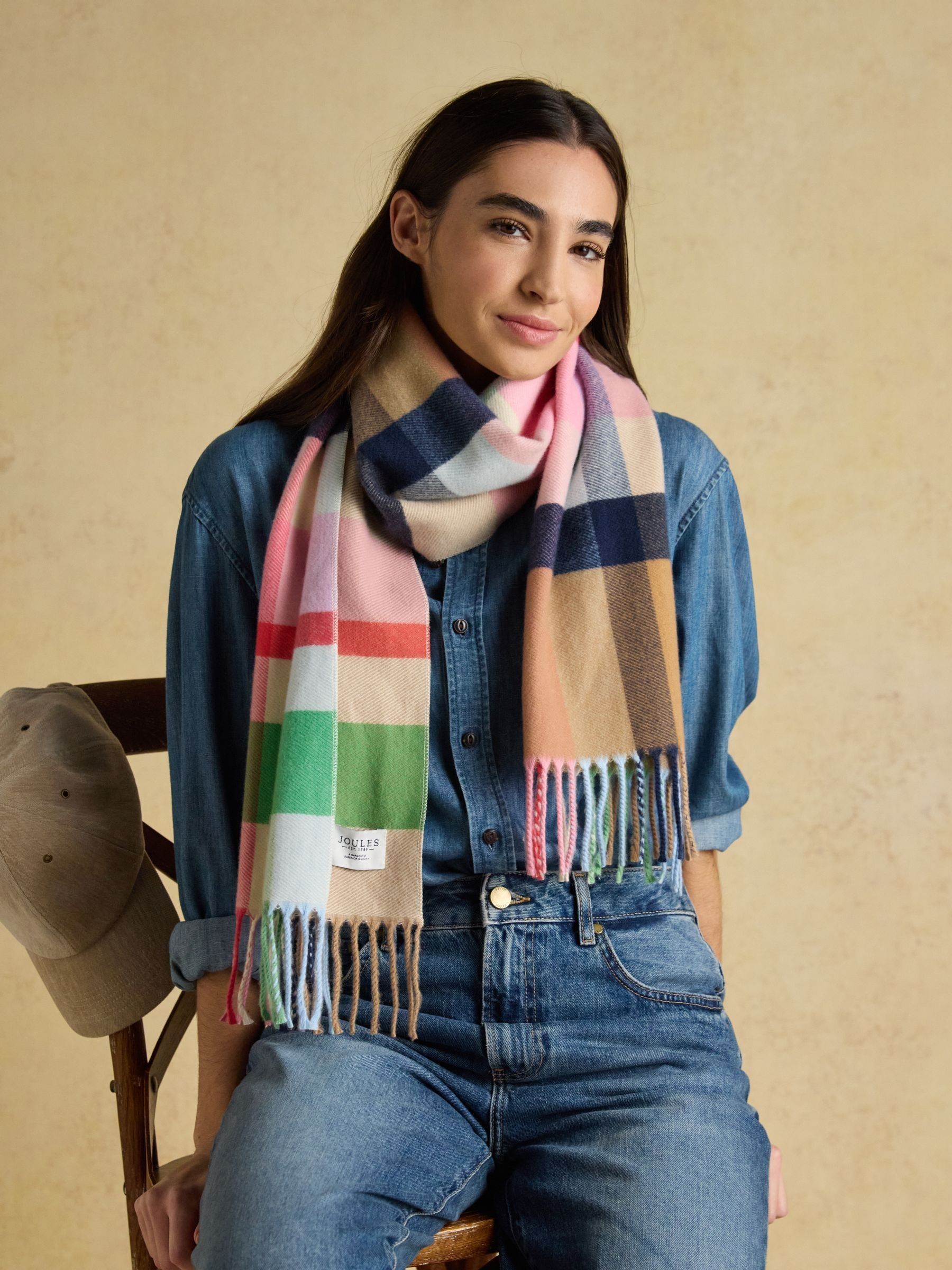 Langtree Pink & Green Large Scarf (H17307) | £16.95