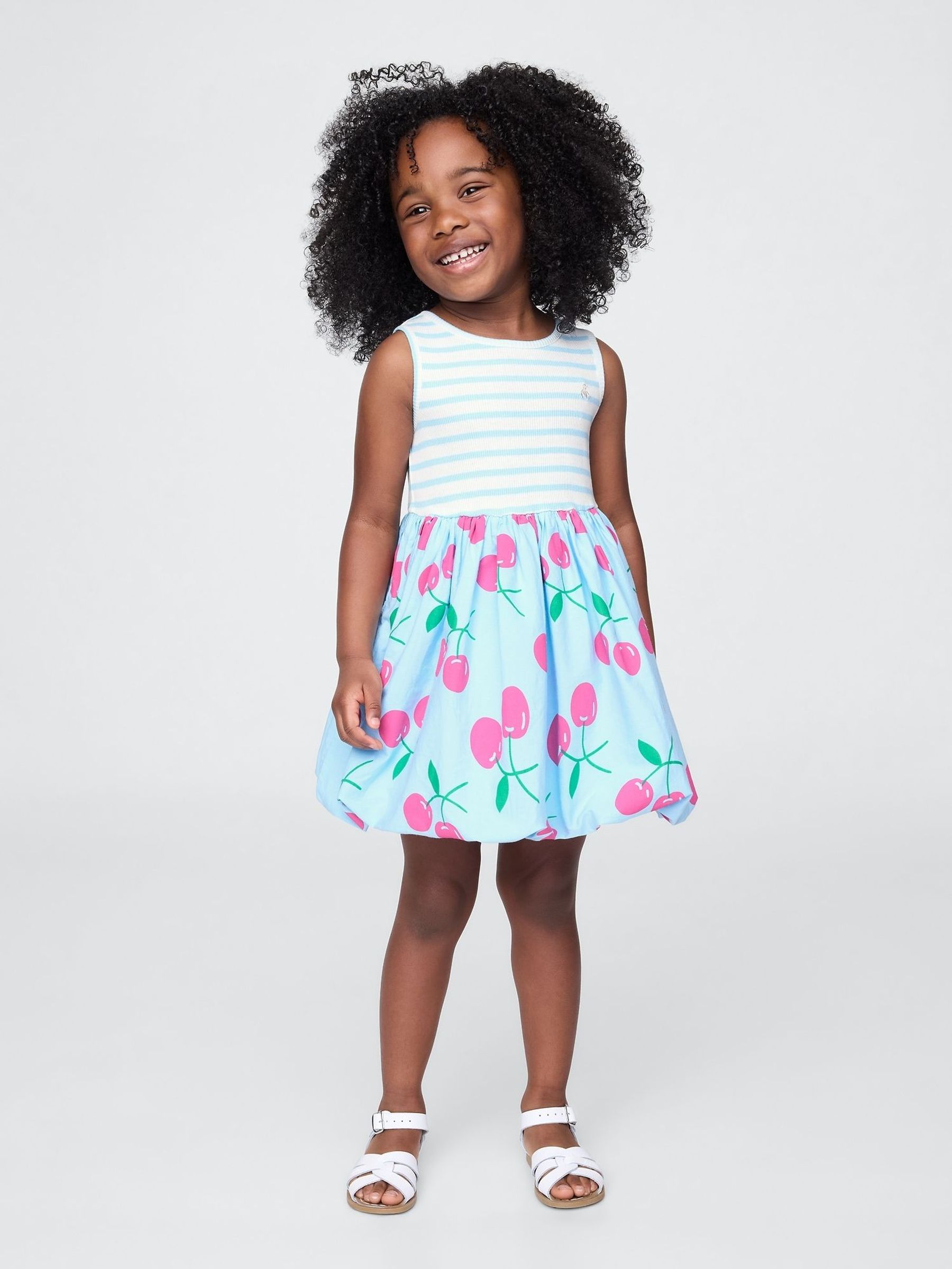 Blue Round Neck Bubble Dress (6mths-5yrs) (H17360) | £25
