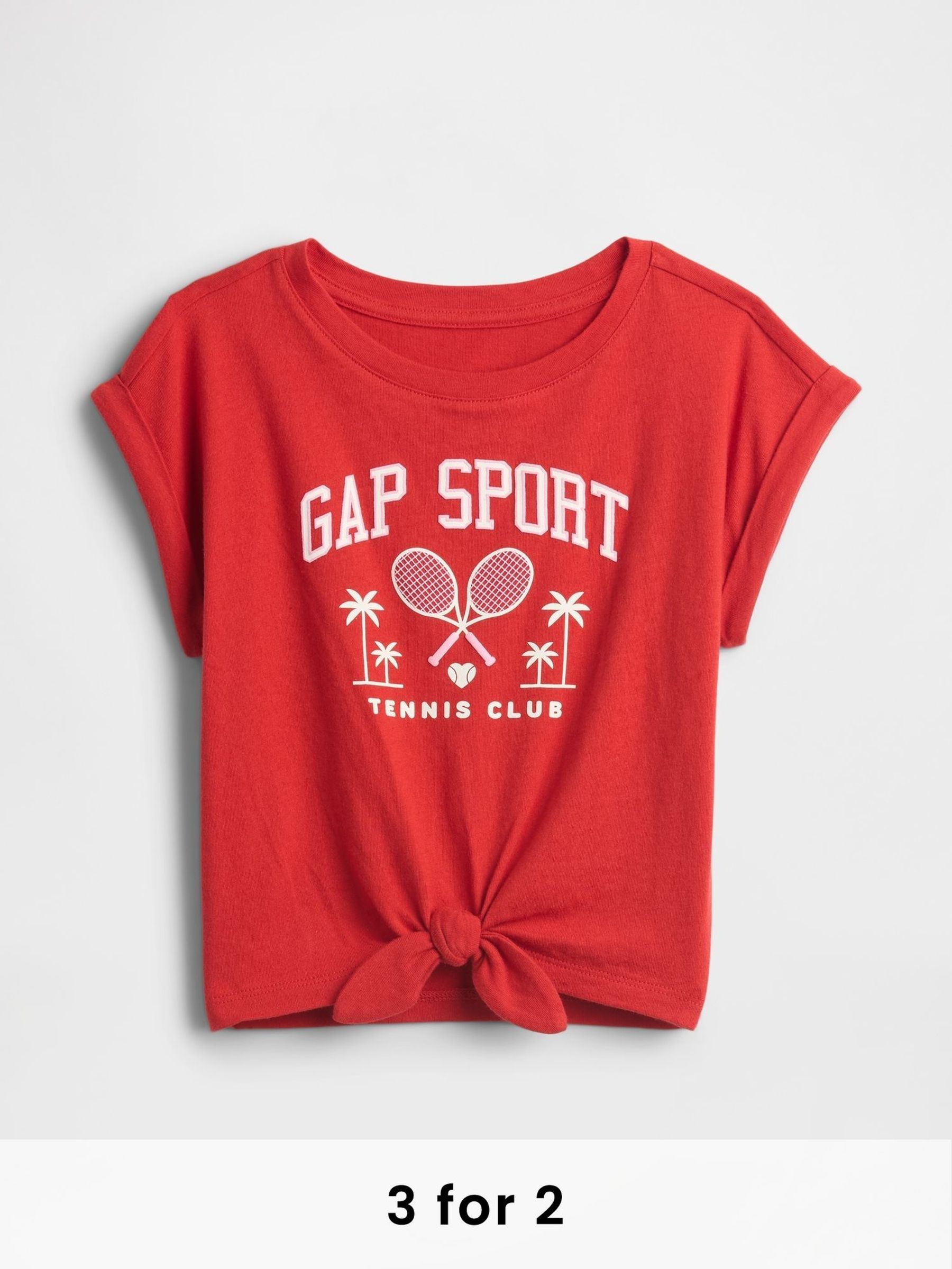 Red Tie-Knot Logo Rolled Sleeve T-Shirt (6mths-5yrs) (H17372) | £14