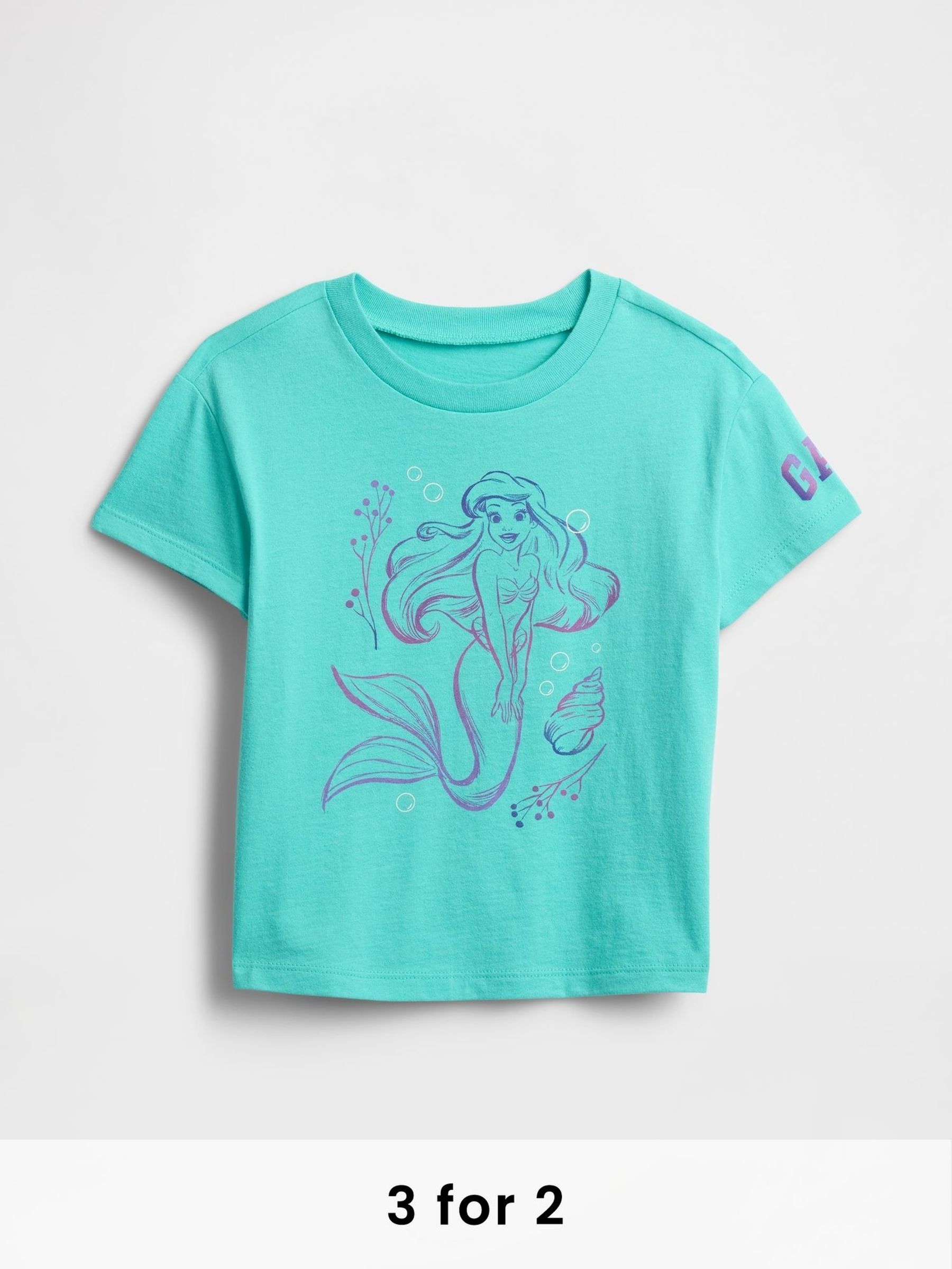 Aqua Blue Ariel Disney Graphic Short Sleeve T-Shirt (6mths-5yrs) (H17374) | £14