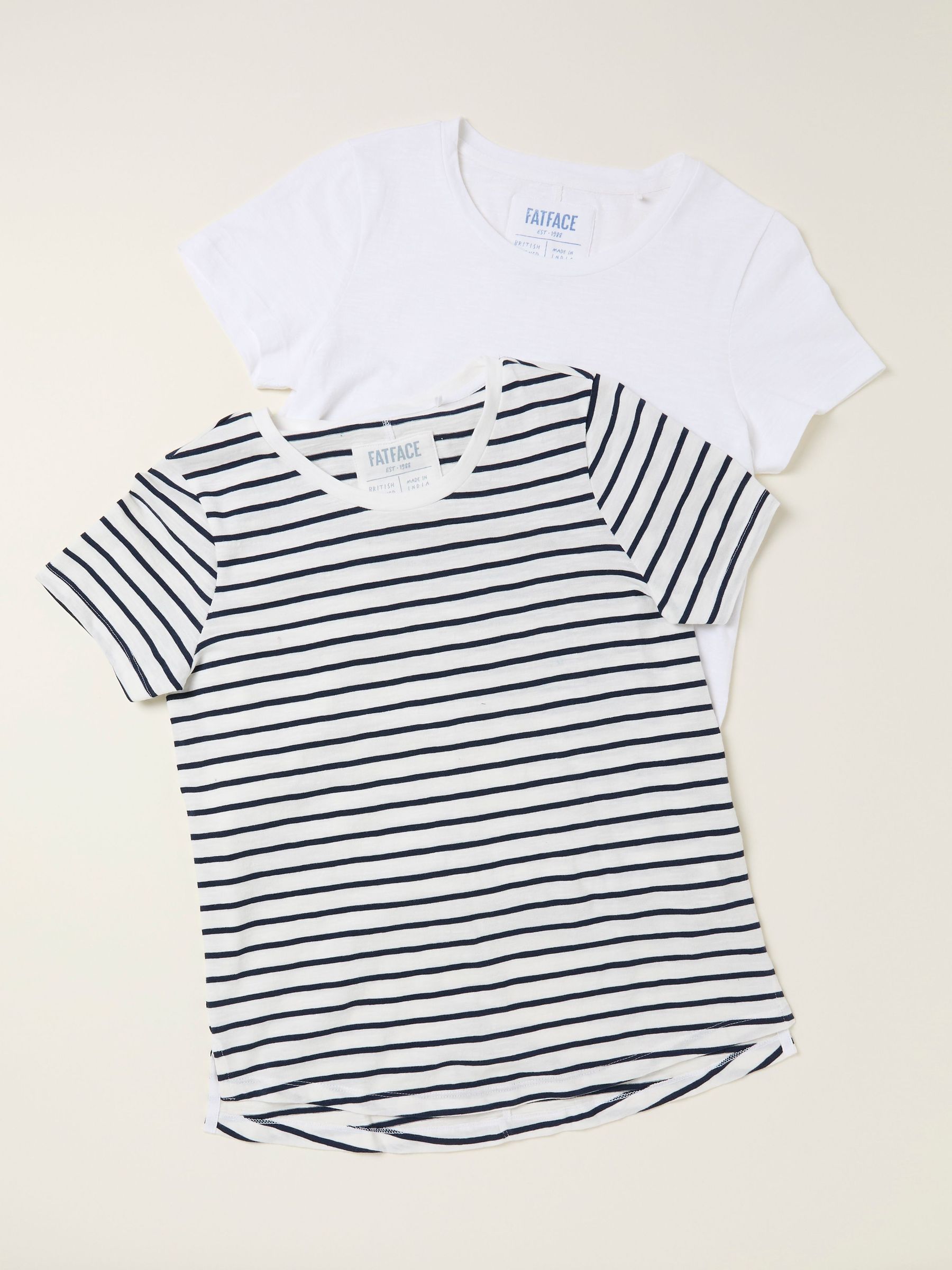 Natalie Ivory/Navy 2 Pack Stripe T Shirt (H17472) | £35