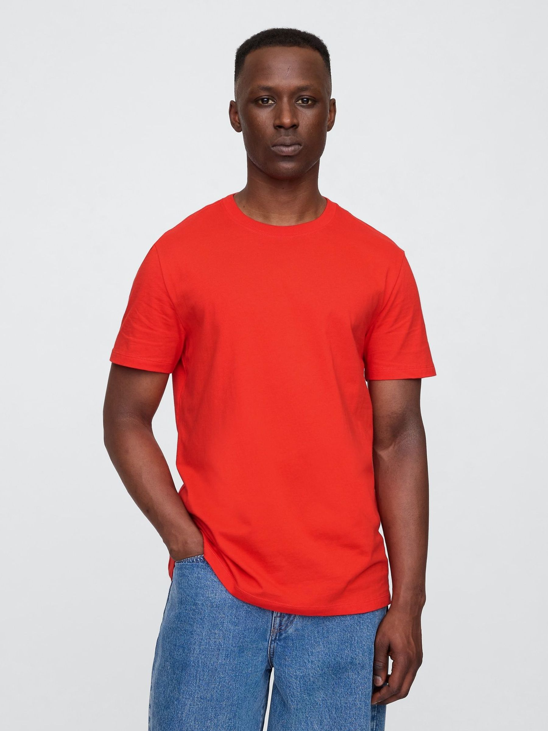Red Short Sleeve Everyday 100% Cotton Crew Neck T-Shirt (H17755) | £12