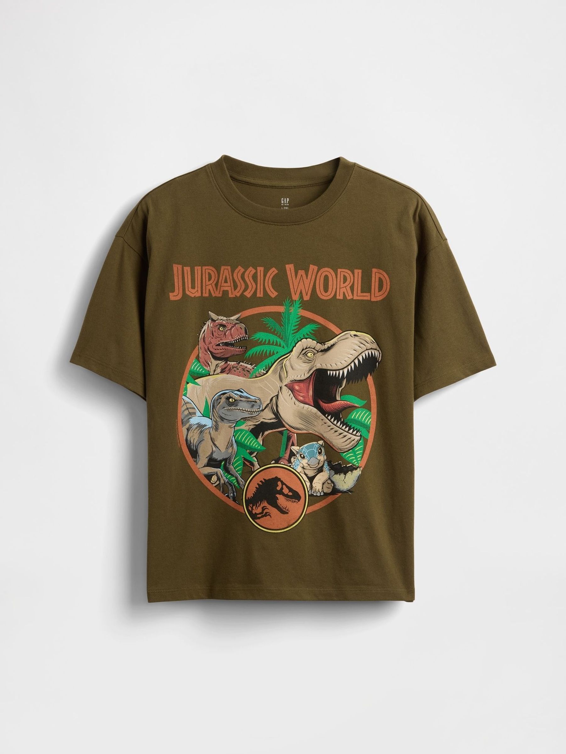 Khaki Green Heavyweight Jurassic Park Graphic Short Sleeve T-Shirt (4-13yrs) (H17766) | £25