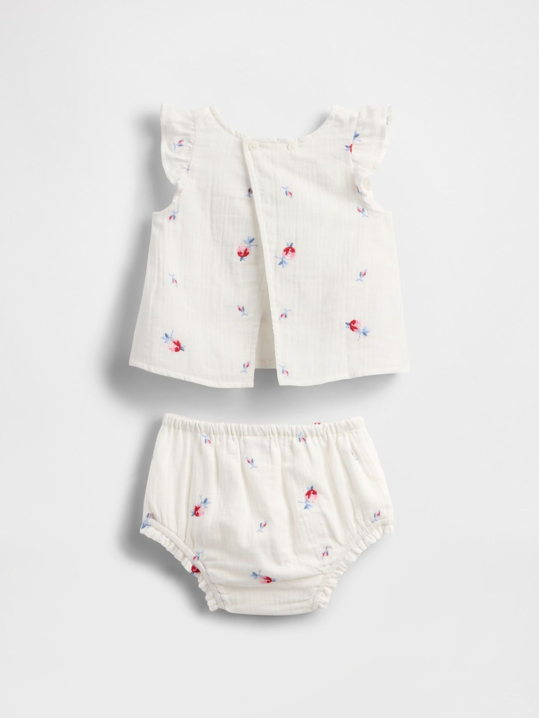White Crinkle Gauze Outfit Set (Newborn-24mths) (H17871) | £30