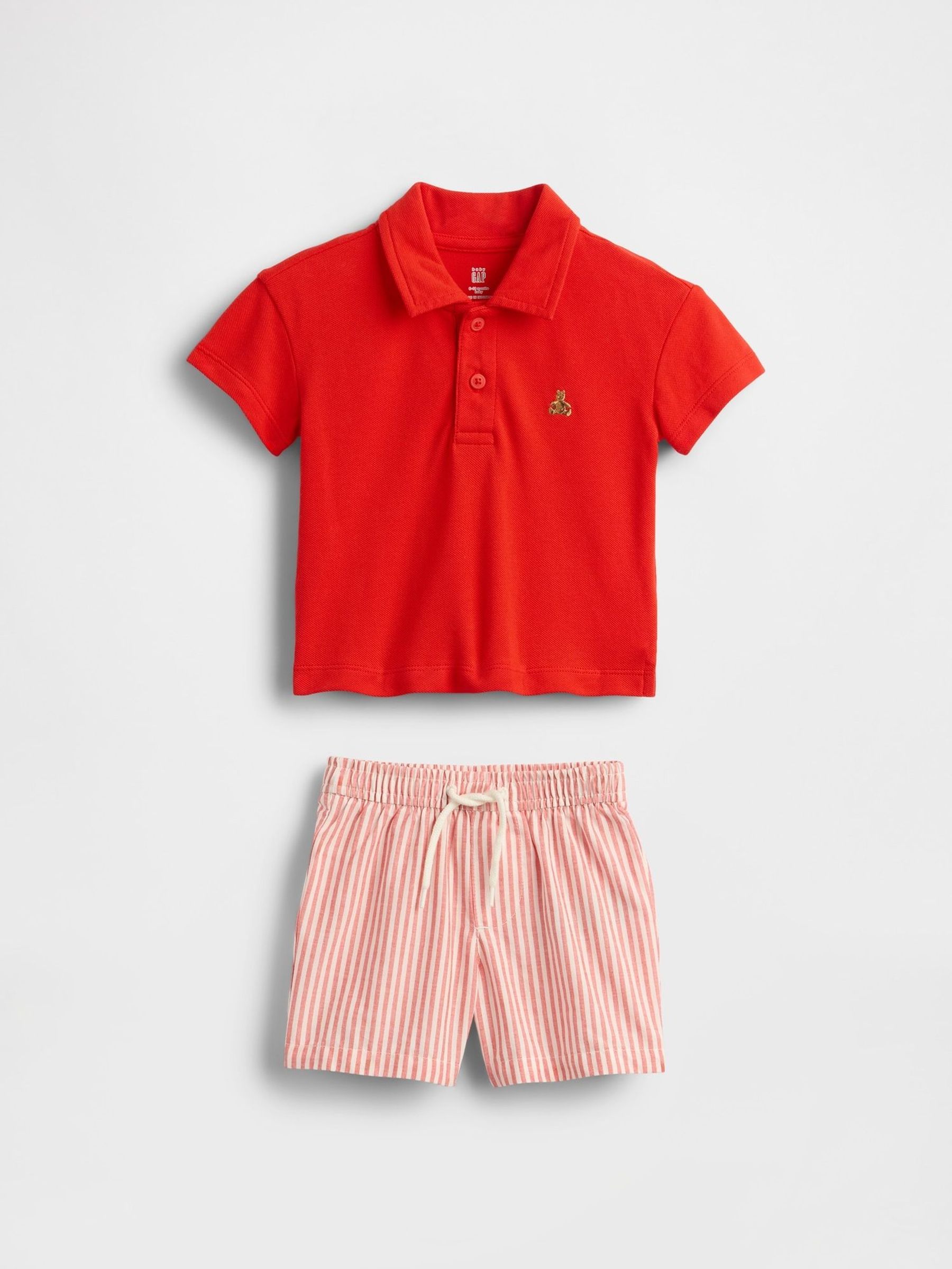 Red Polo & Shorts Outfit Set (Newborn-24mths) (H17883) | £25