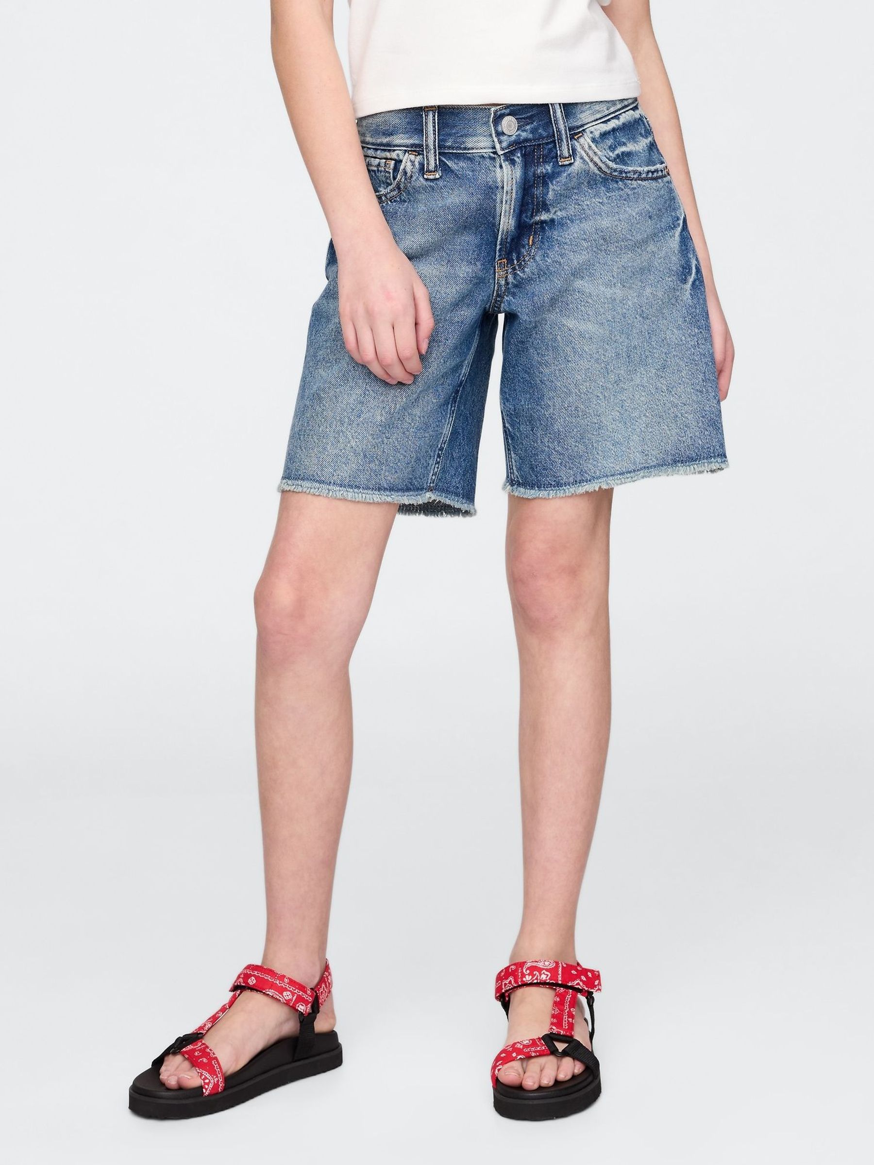 Mid Wash Blue Low Rise Stride Denim Bermuda Shorts (5-13yrs) (H17905) | £25