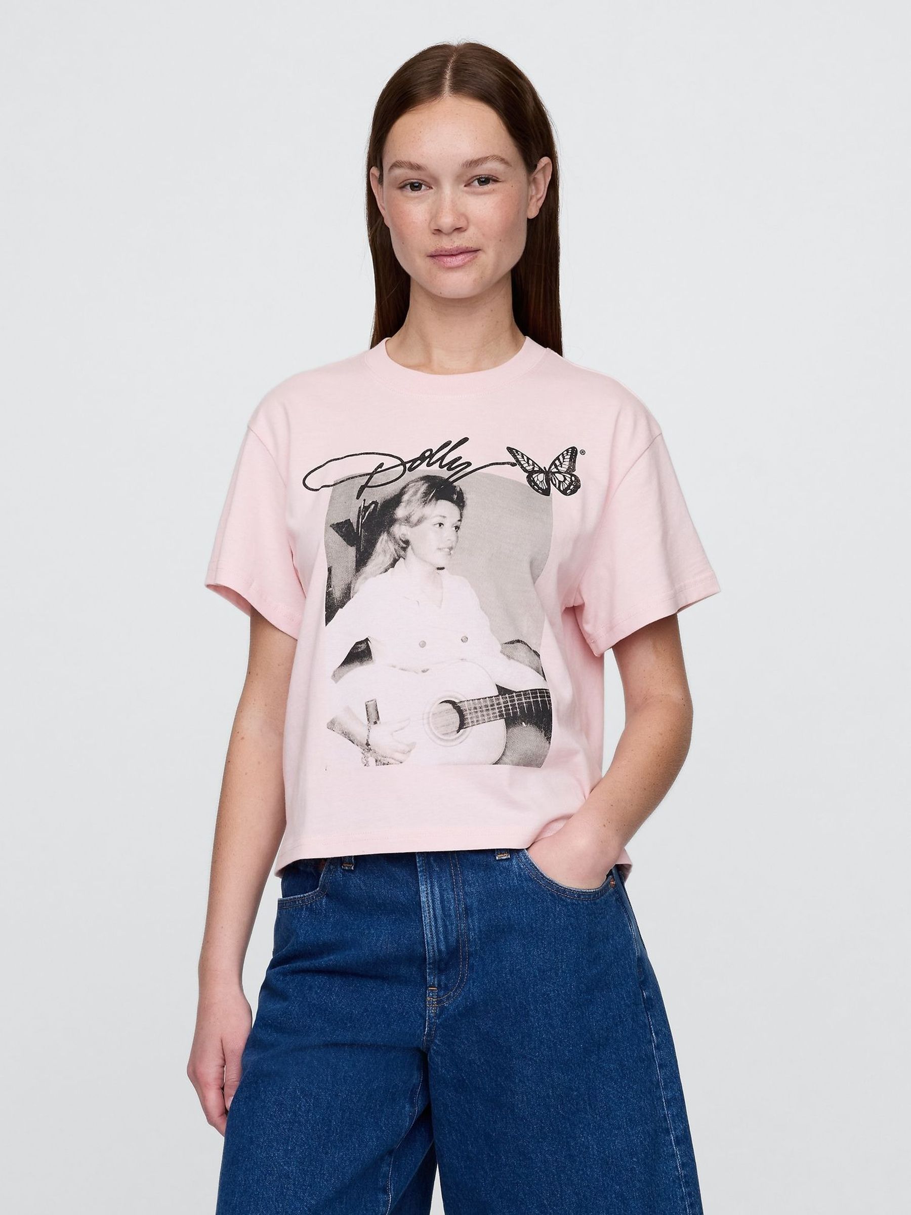 Pink Dolly Parton Relaxed Graphic Band Tee (H18045) | £45
