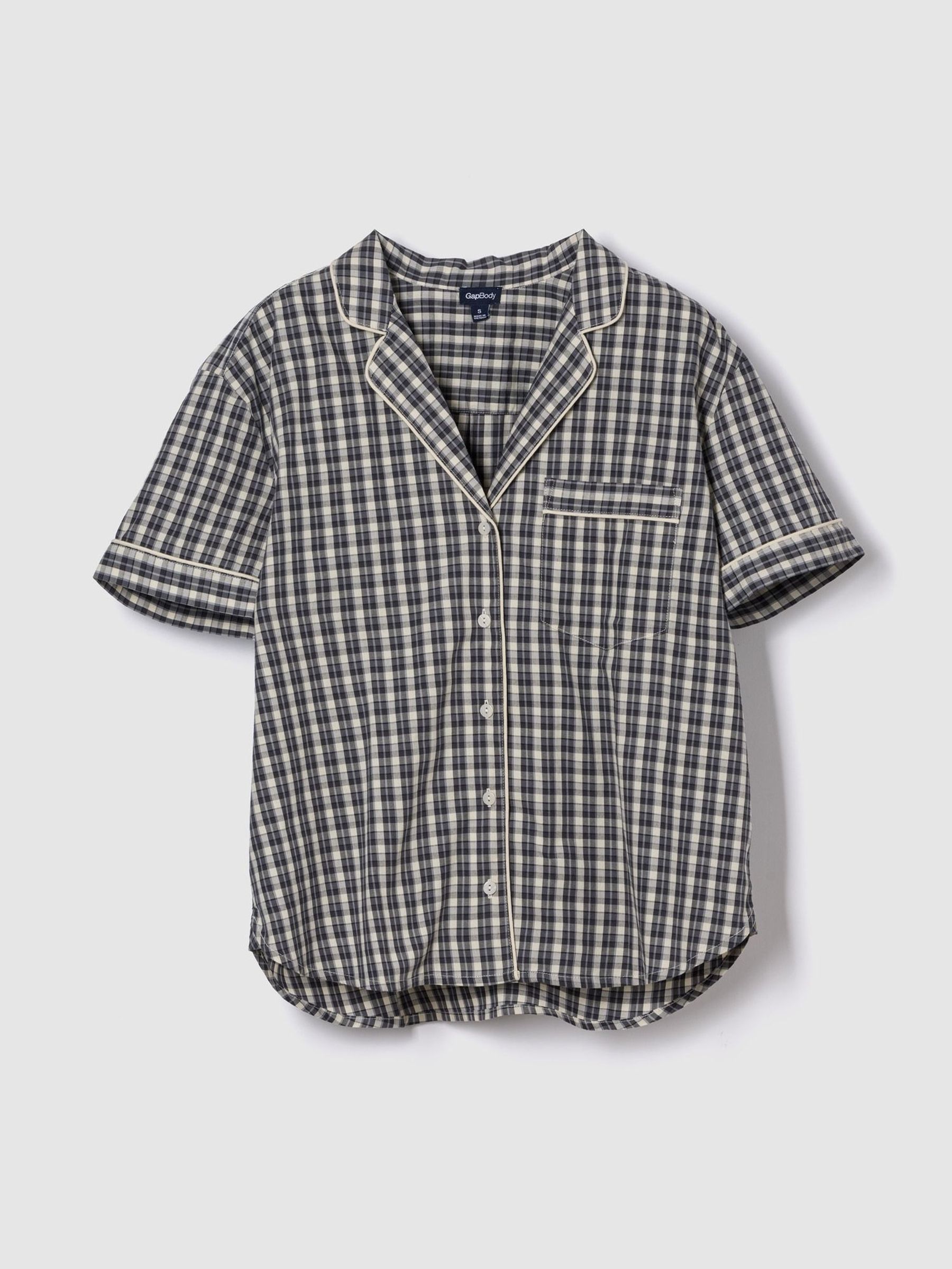 Grey Poplin Pyjama Shirt (H18058) | £30