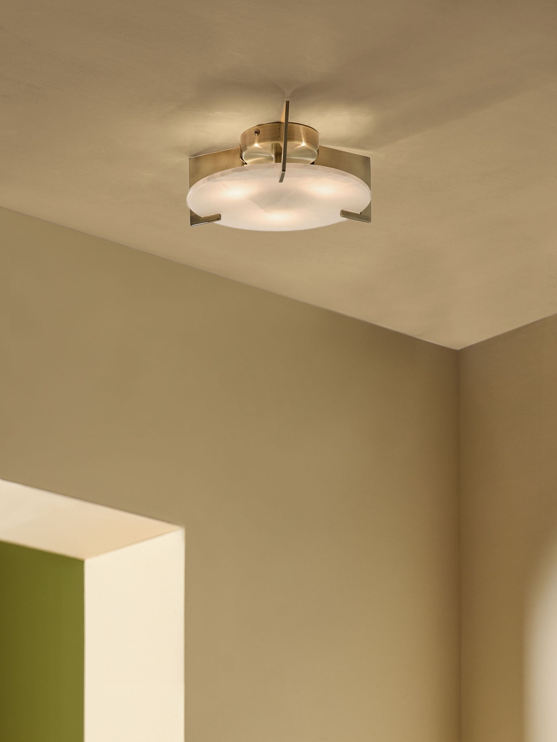 Quila Alabaster Flush Ceiling Light