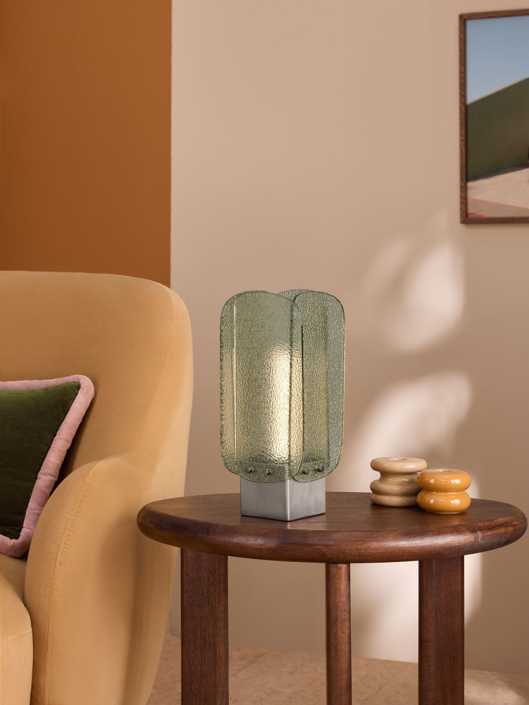 Sacha Table Lamp in Silver/Green (H18371) | £79