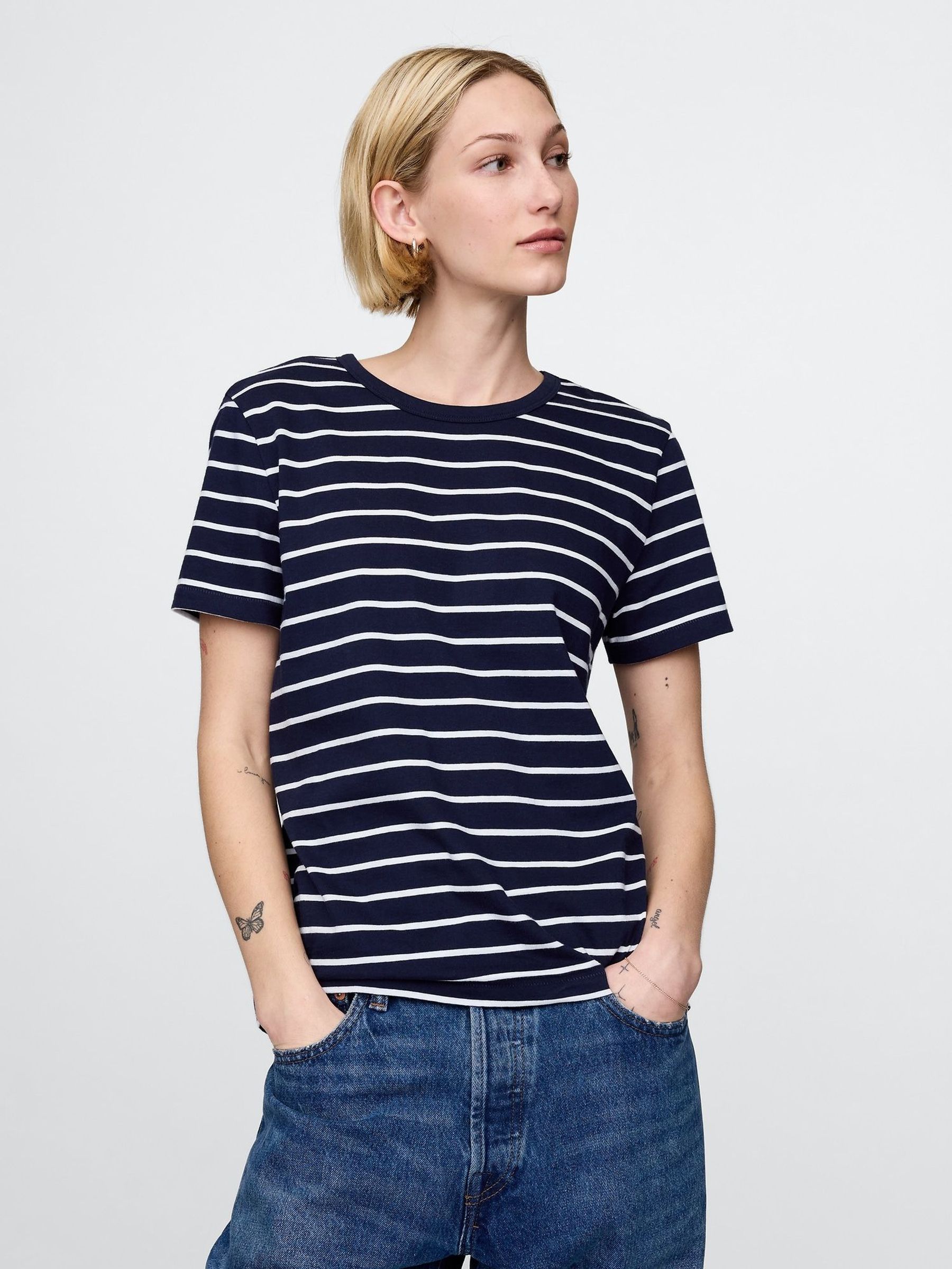 Navy Blue Organic Cotton VintageSoft T-Shirt (H20083) | £20
