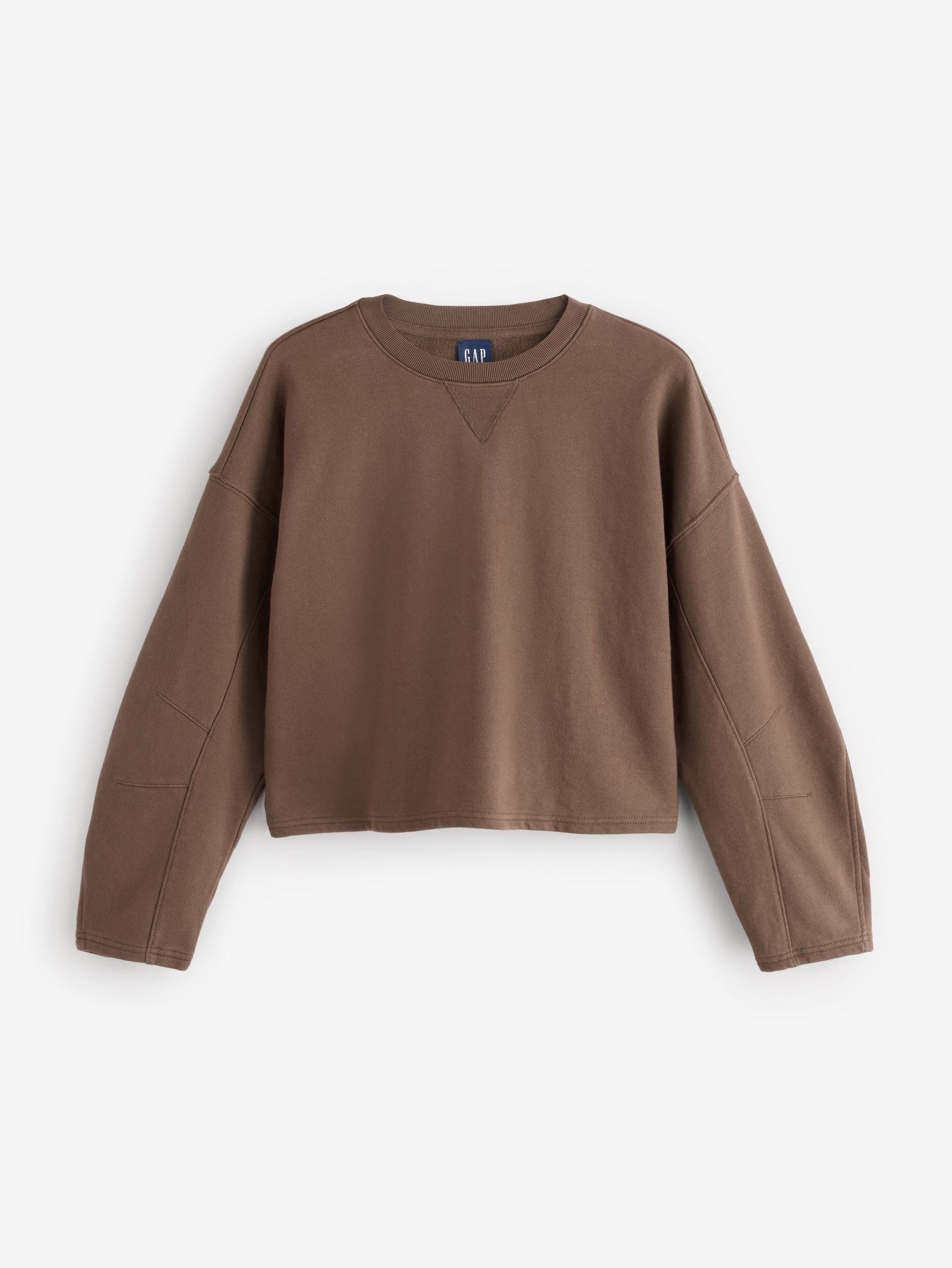 Brown Heavyweight French Terry Barrel-Sleeve Sweatshirt (H20095) | £40