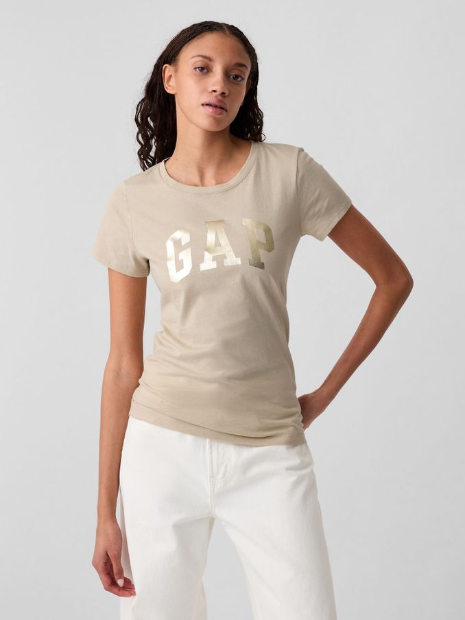 Beige Logo Short Sleeve Crew Neck T-Shirt (H20244) | £14