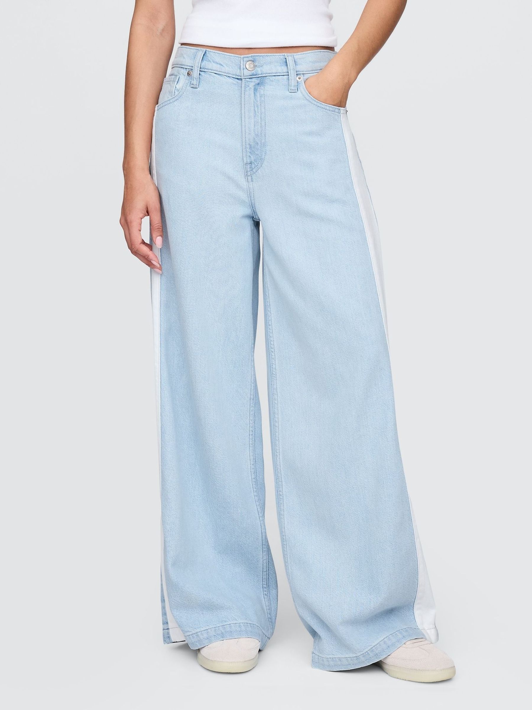 Blue Mid Rise UltraSoft Baggy Jeans (H20394) | £65