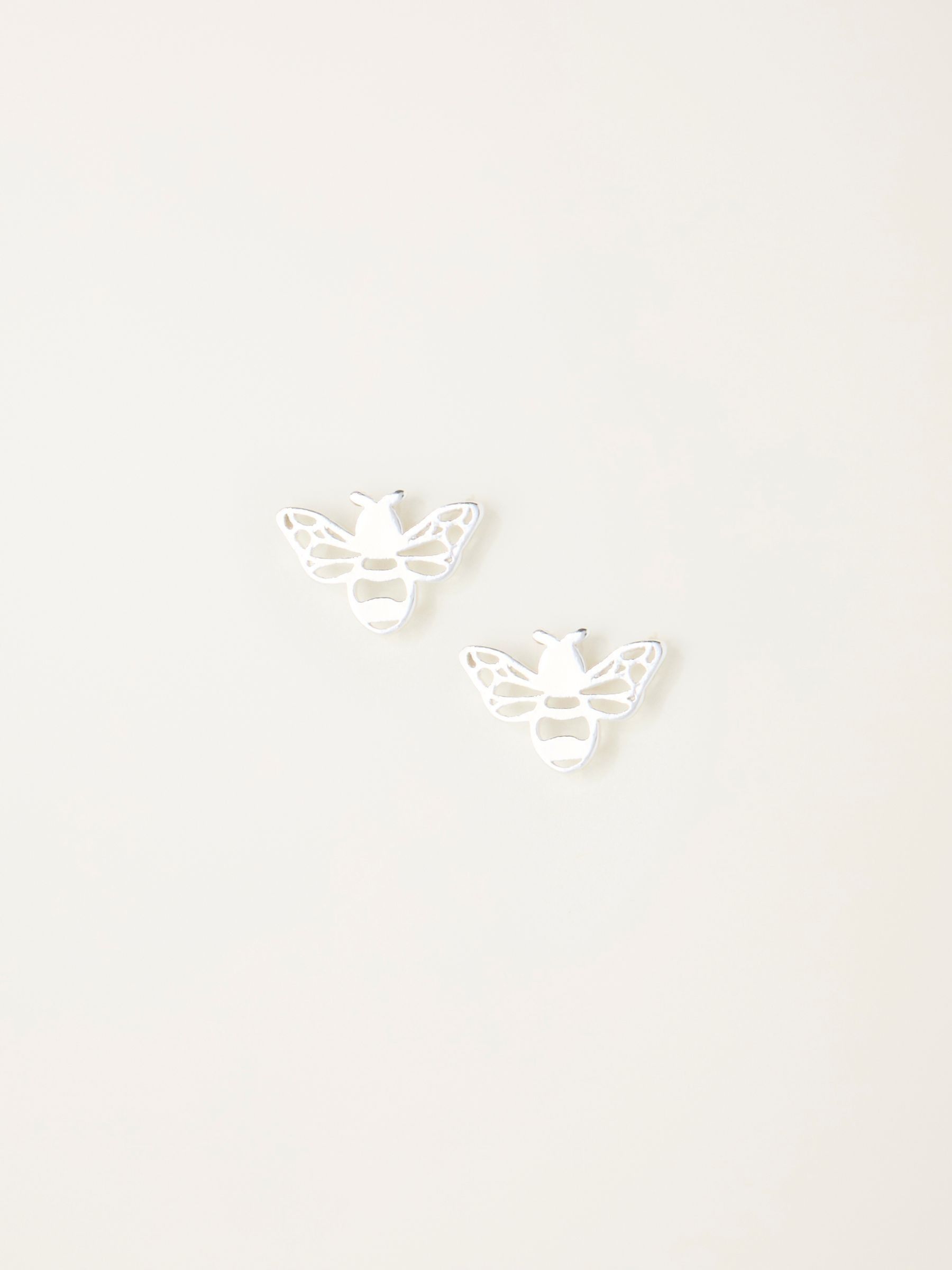 Silver Tone Bee Stud Earrings (H20455) | £8.50