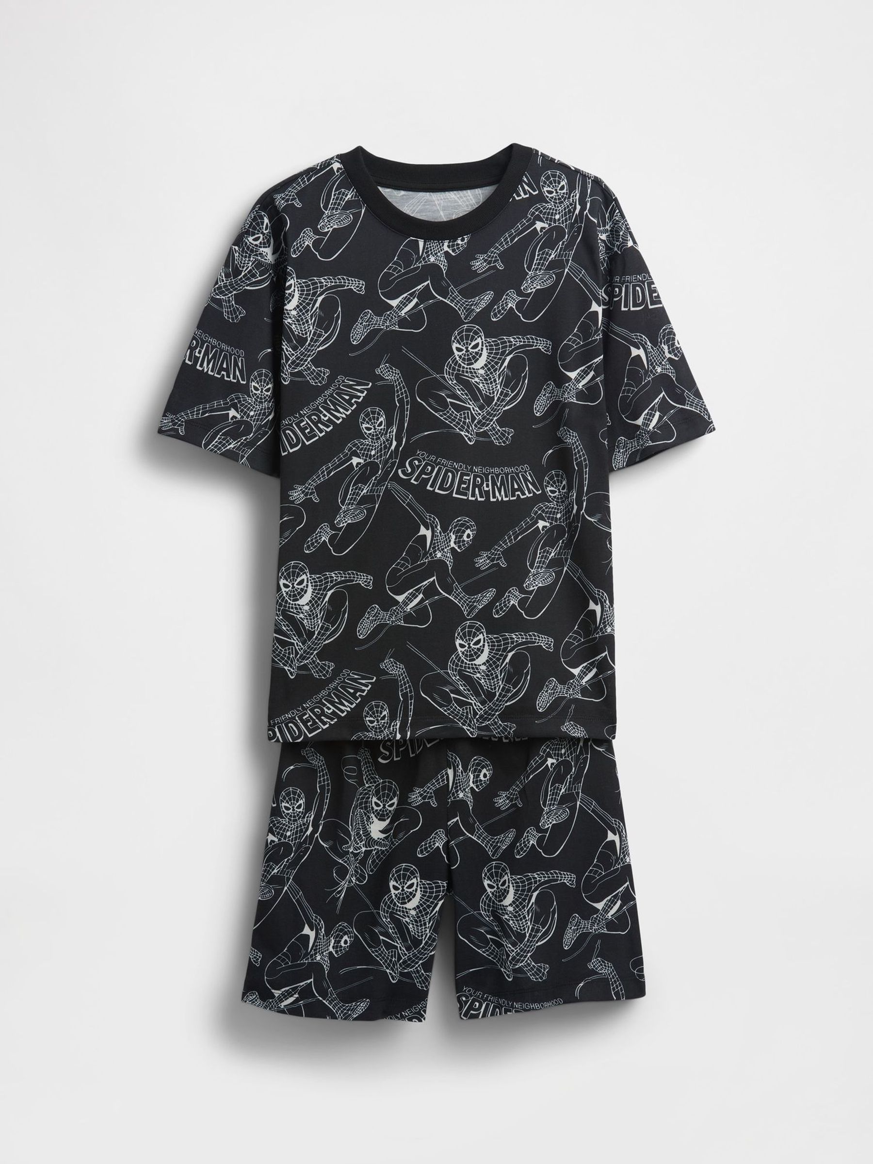 Black/White Marvel Spider-Man Short Pyjamas (6-13yrs) (H20619) | £30