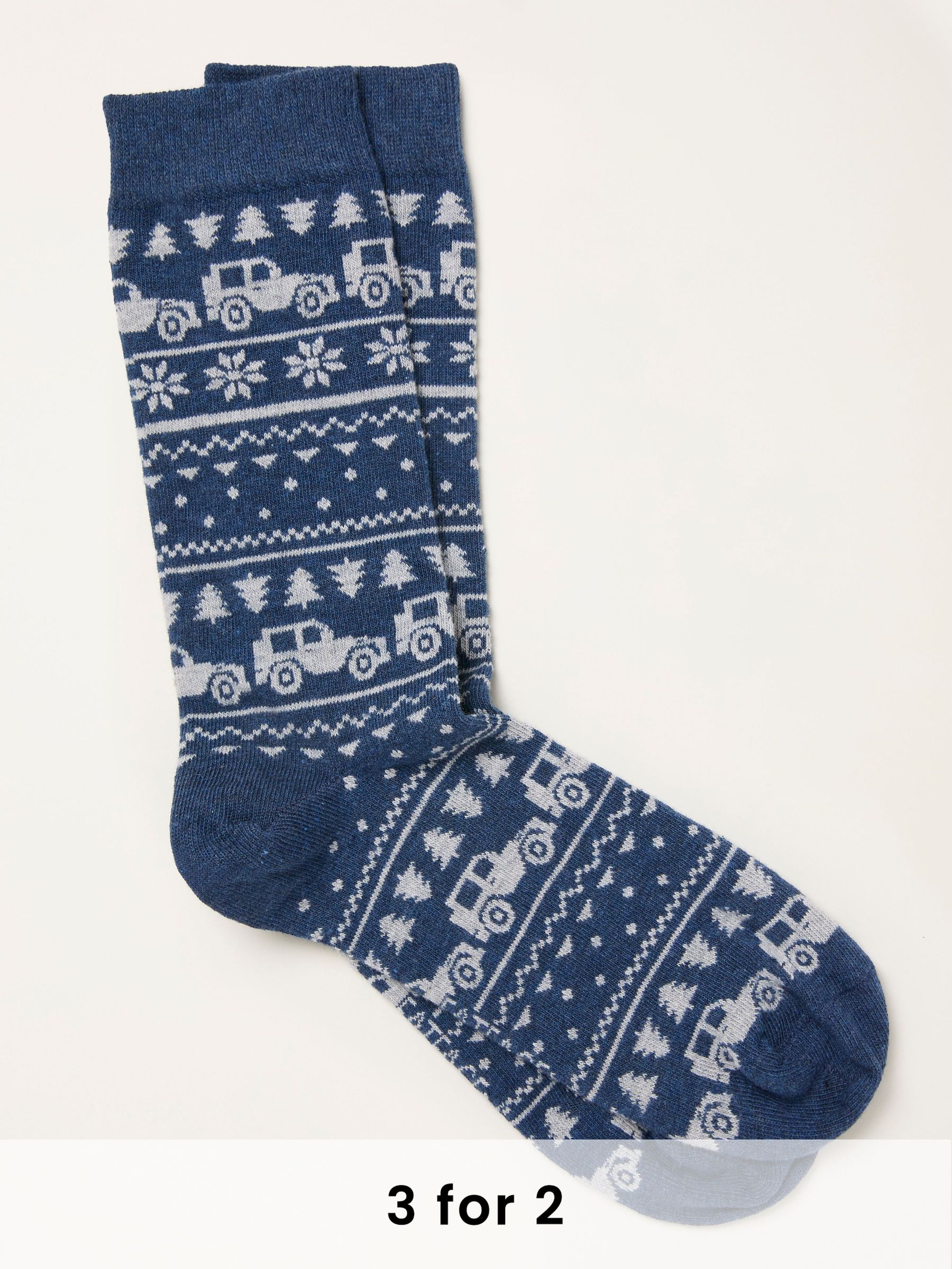 Navy Off Roader S Fairisle Socks (H21185) | £7.50