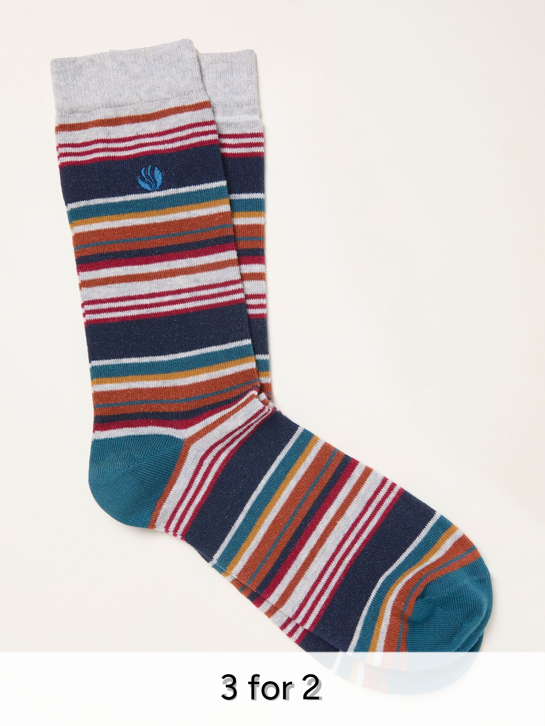 Grey Striped Socks (H21186) | £7.50