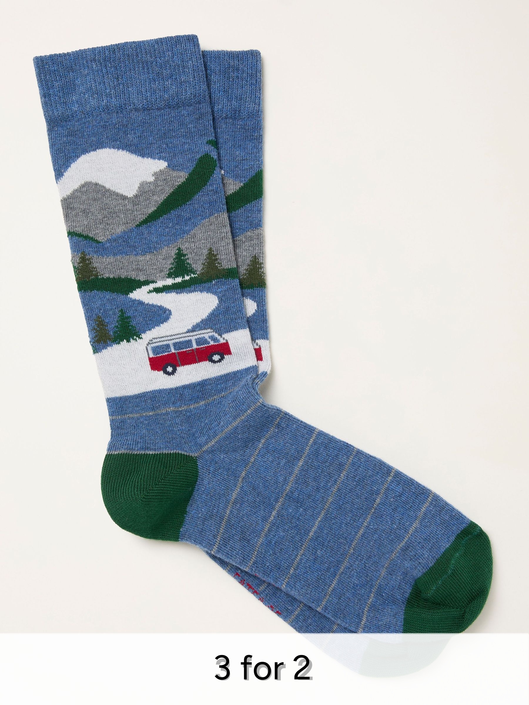Blue Camper Scene Socks (H21197) | £7.50