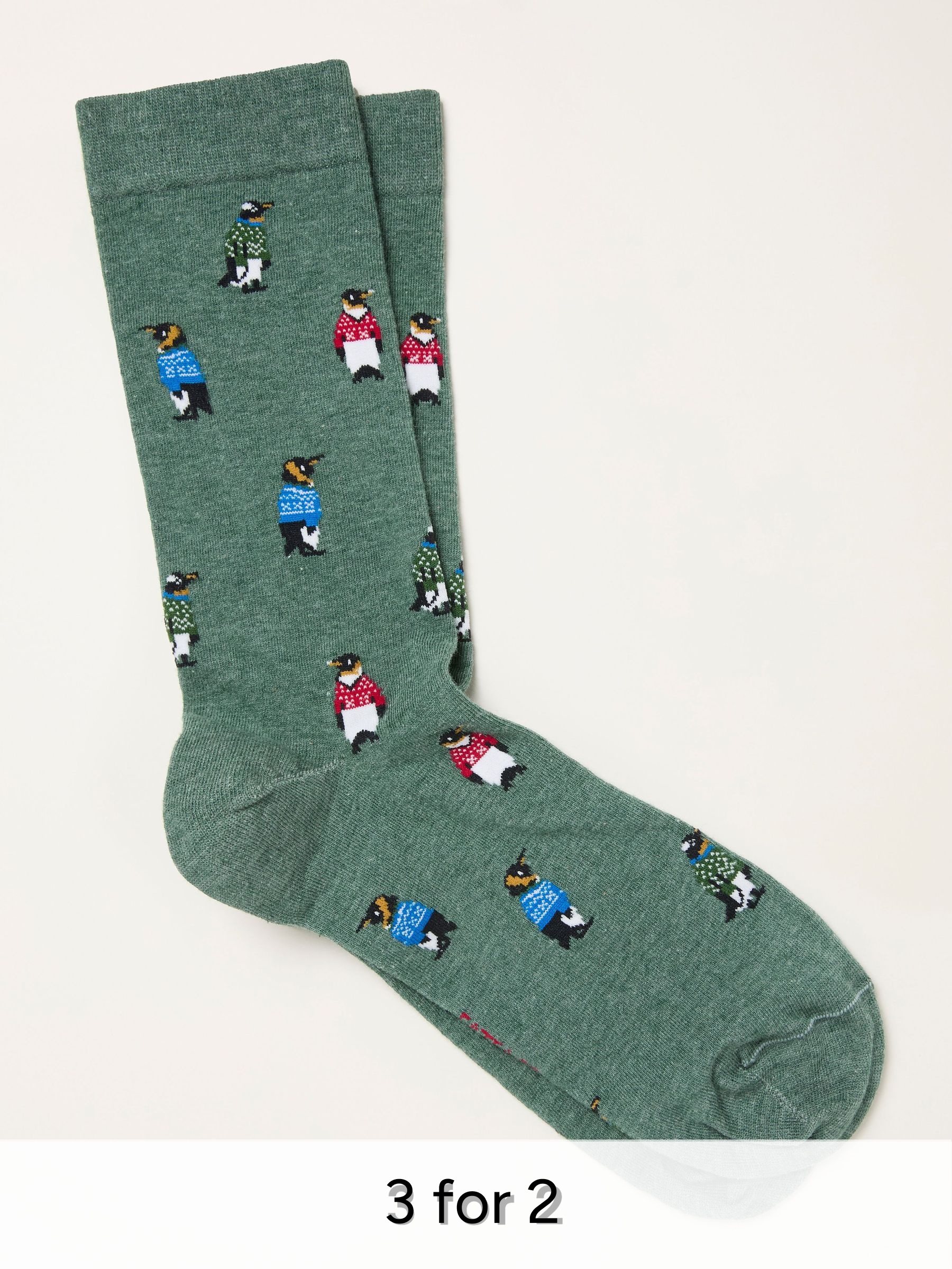 Green Penguin Socks (H21199) | £7.50